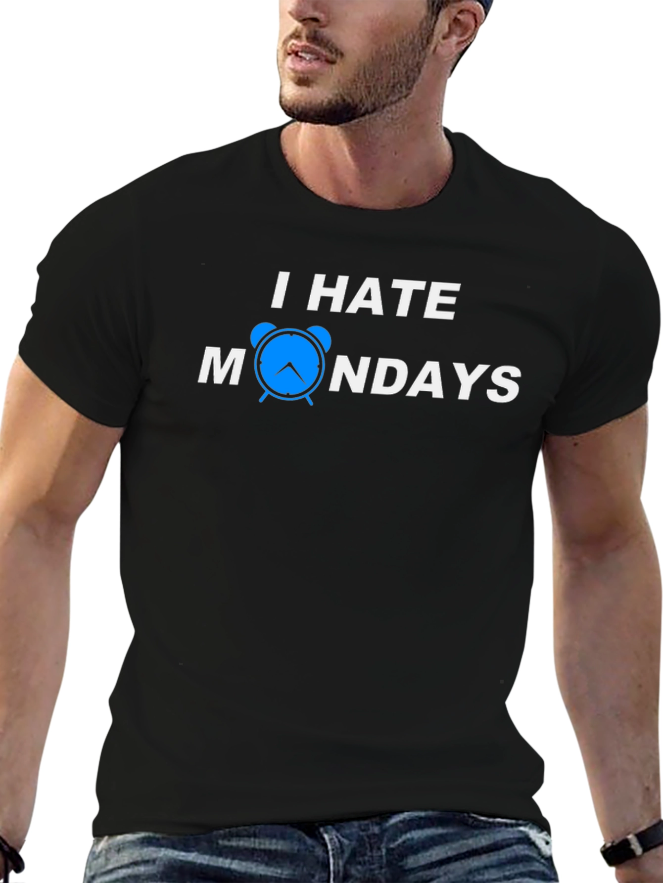 Black I Hate Mondays T-Shirt - Novelty Graphic Tee view 6