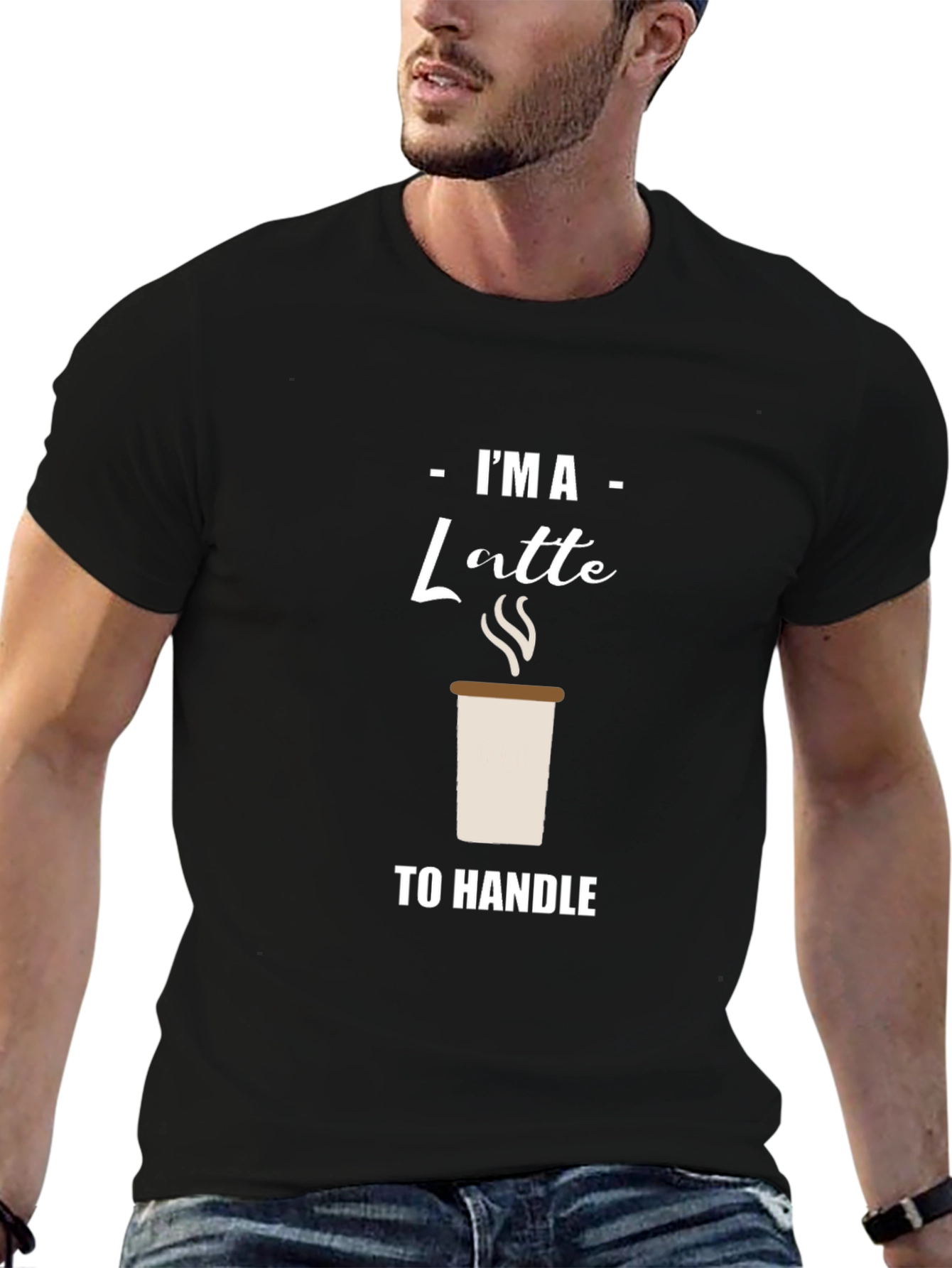 Black I'm A Latte to Handle Graphic T-Shirt view 6