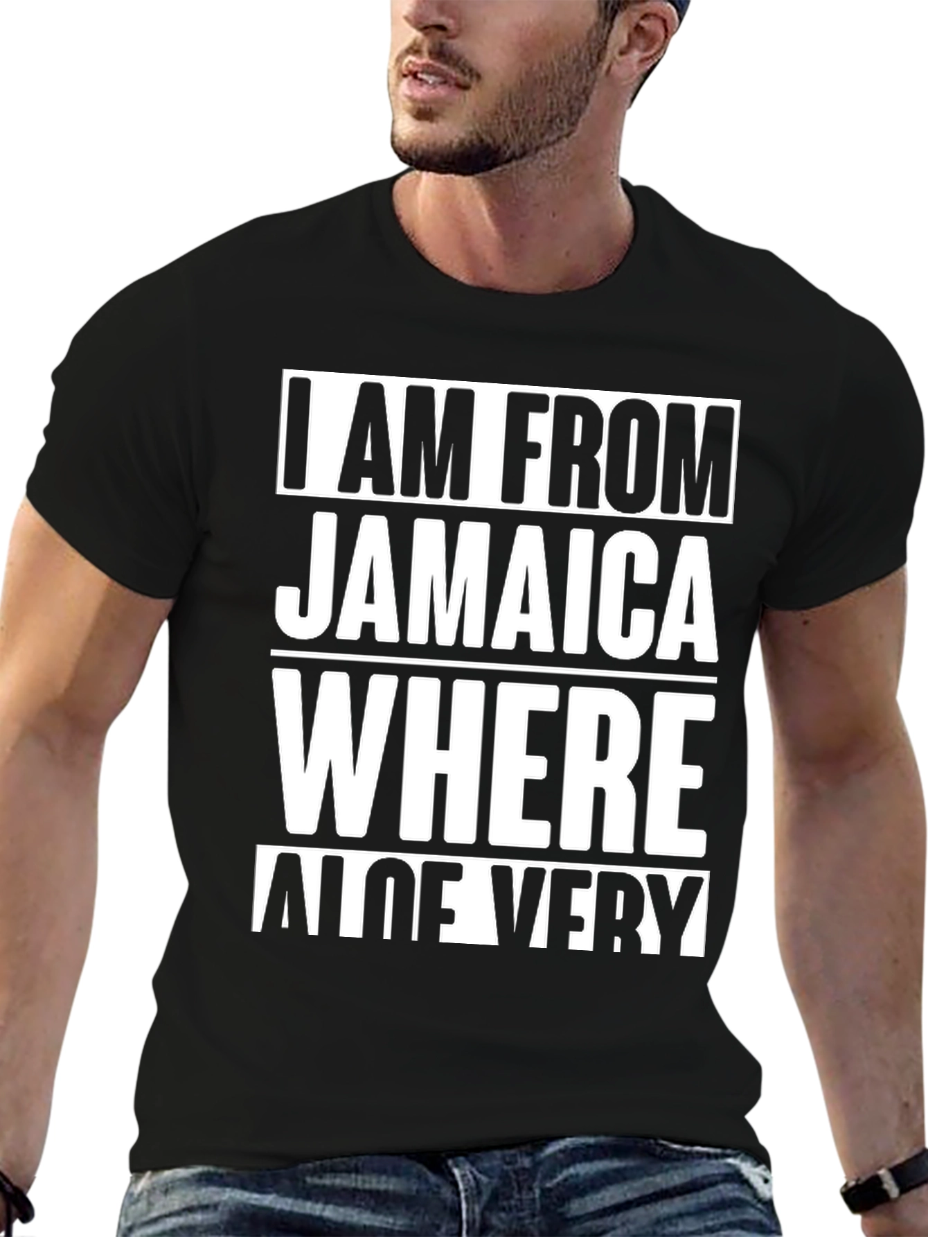Black Jamaica Aloe Very Funny Novelty T-Shirt view 6