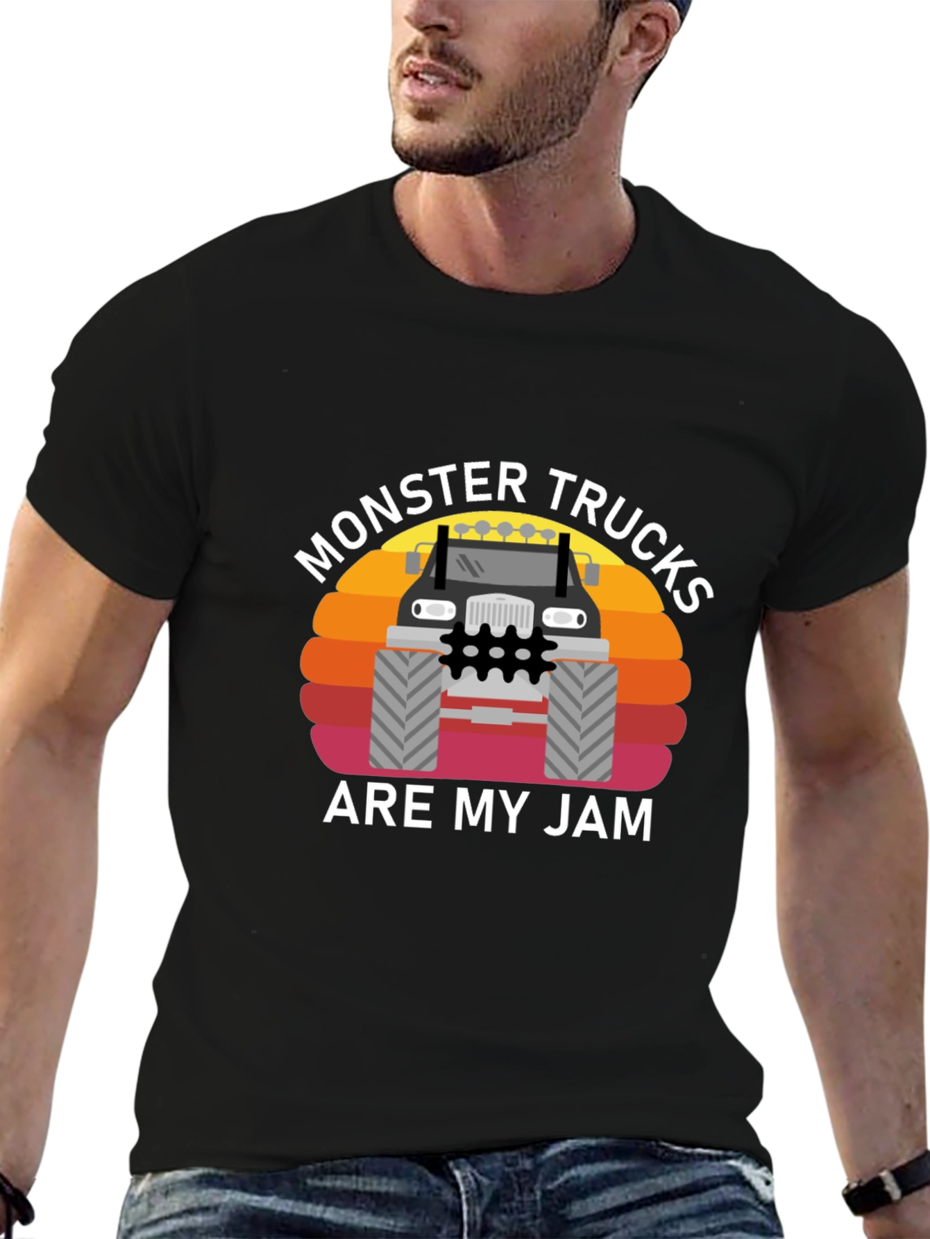 Black Monster Truck Jam Graphic Tee - Black Cotton T-Shirt view 6