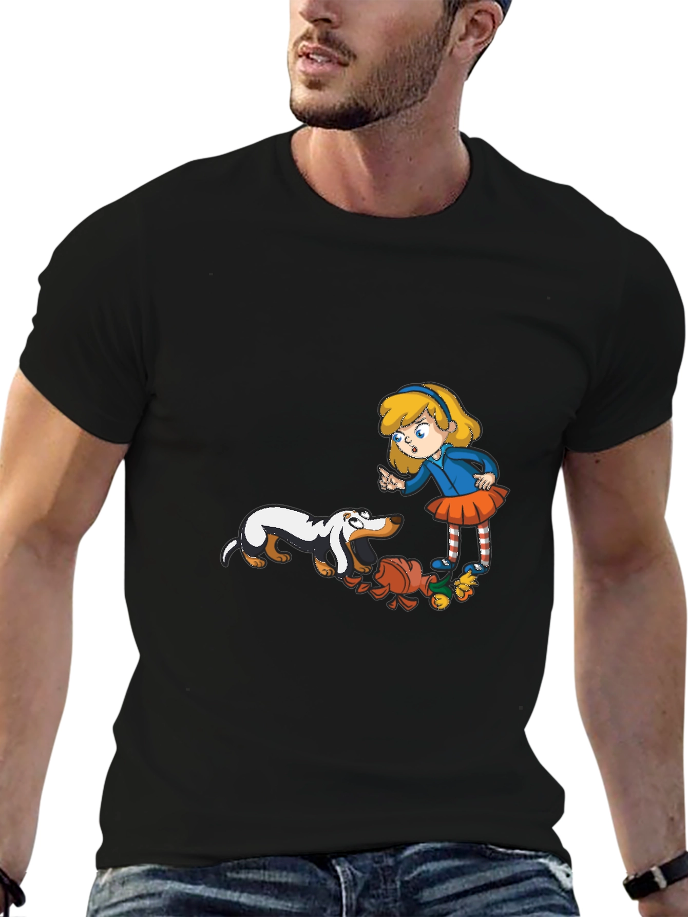 Black Girl and Dachshunds Graphic Tee view 6