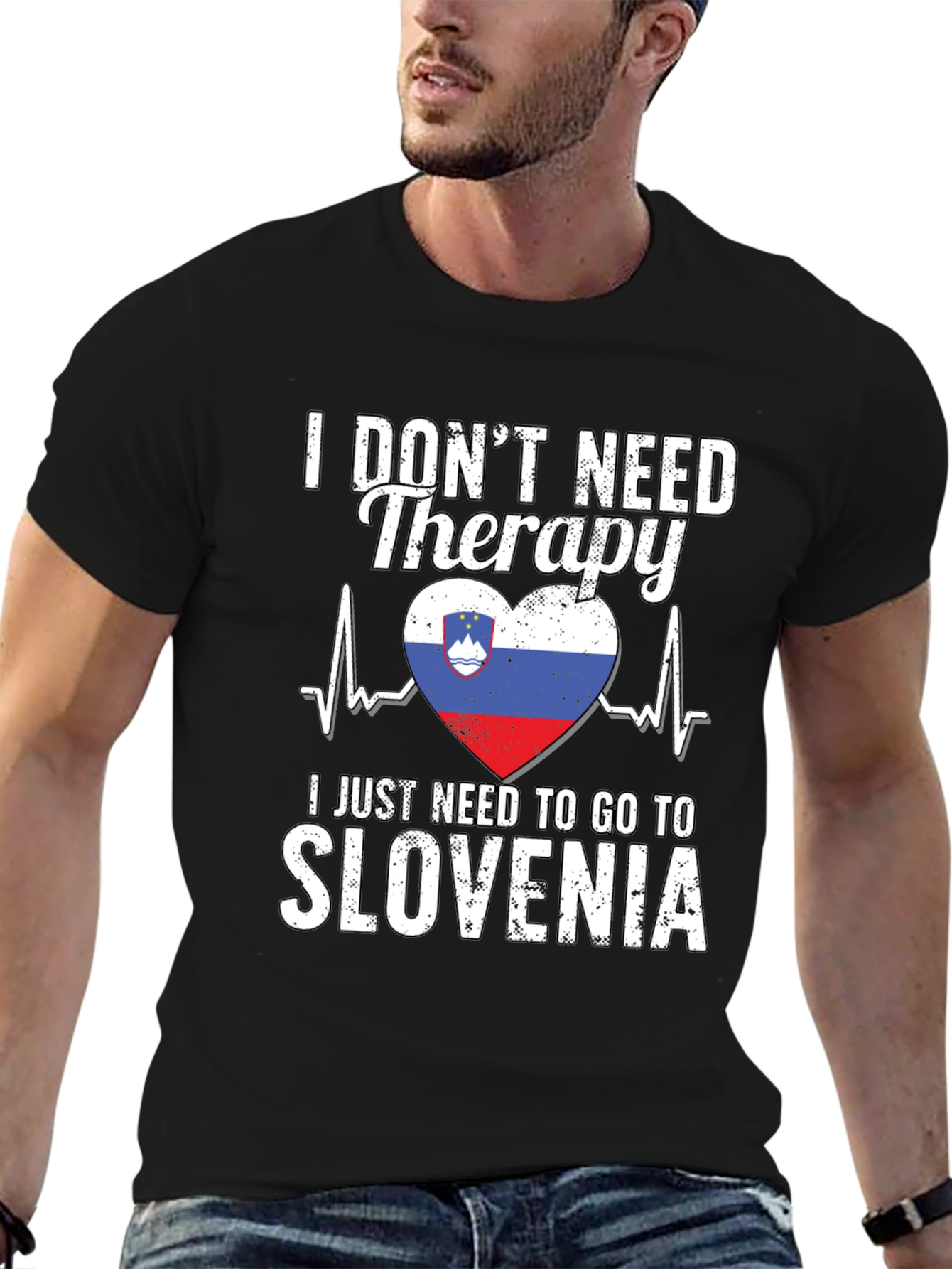 Black Slovenia Therapy T-Shirt view 6