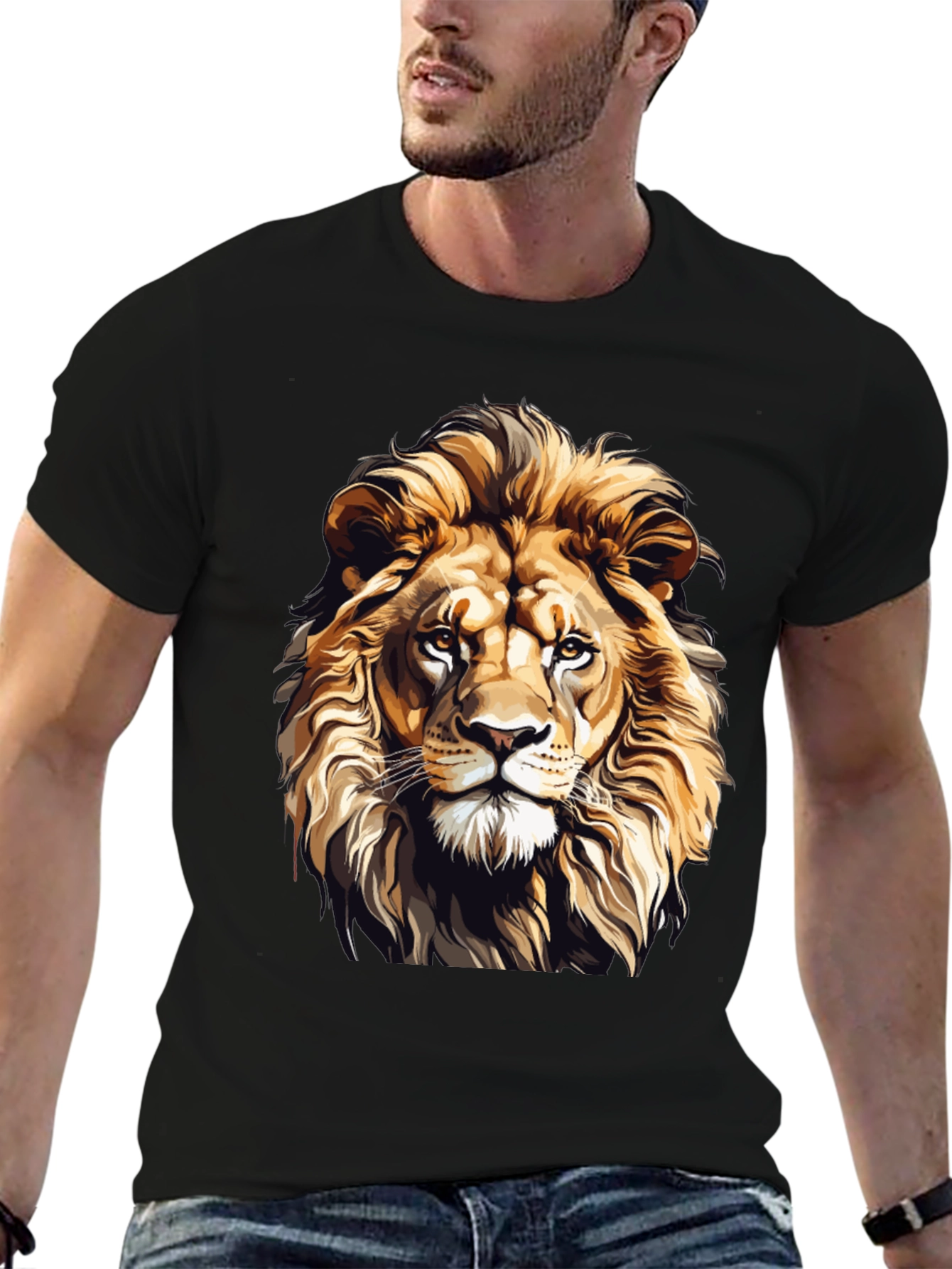 Black Lion Graphic T-Shirt - Fierce Style view 6