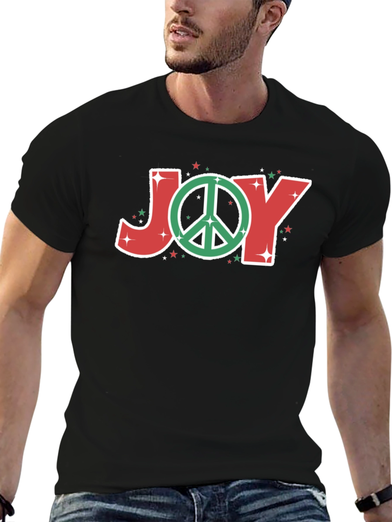 Black Peaceful Joy T-Shirt - Holiday Cheer view 6