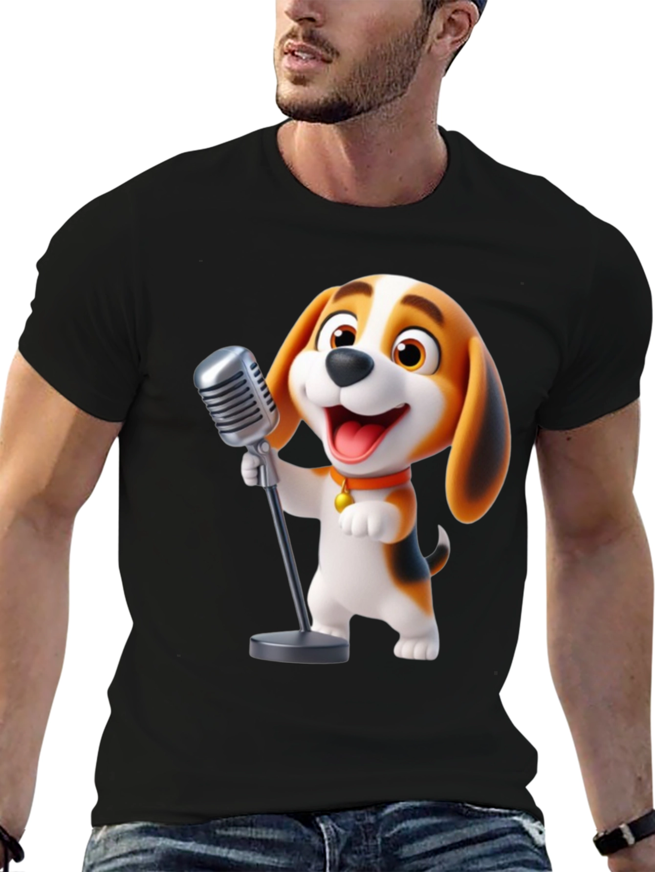 Black Dog Singing T-Shirt view 6