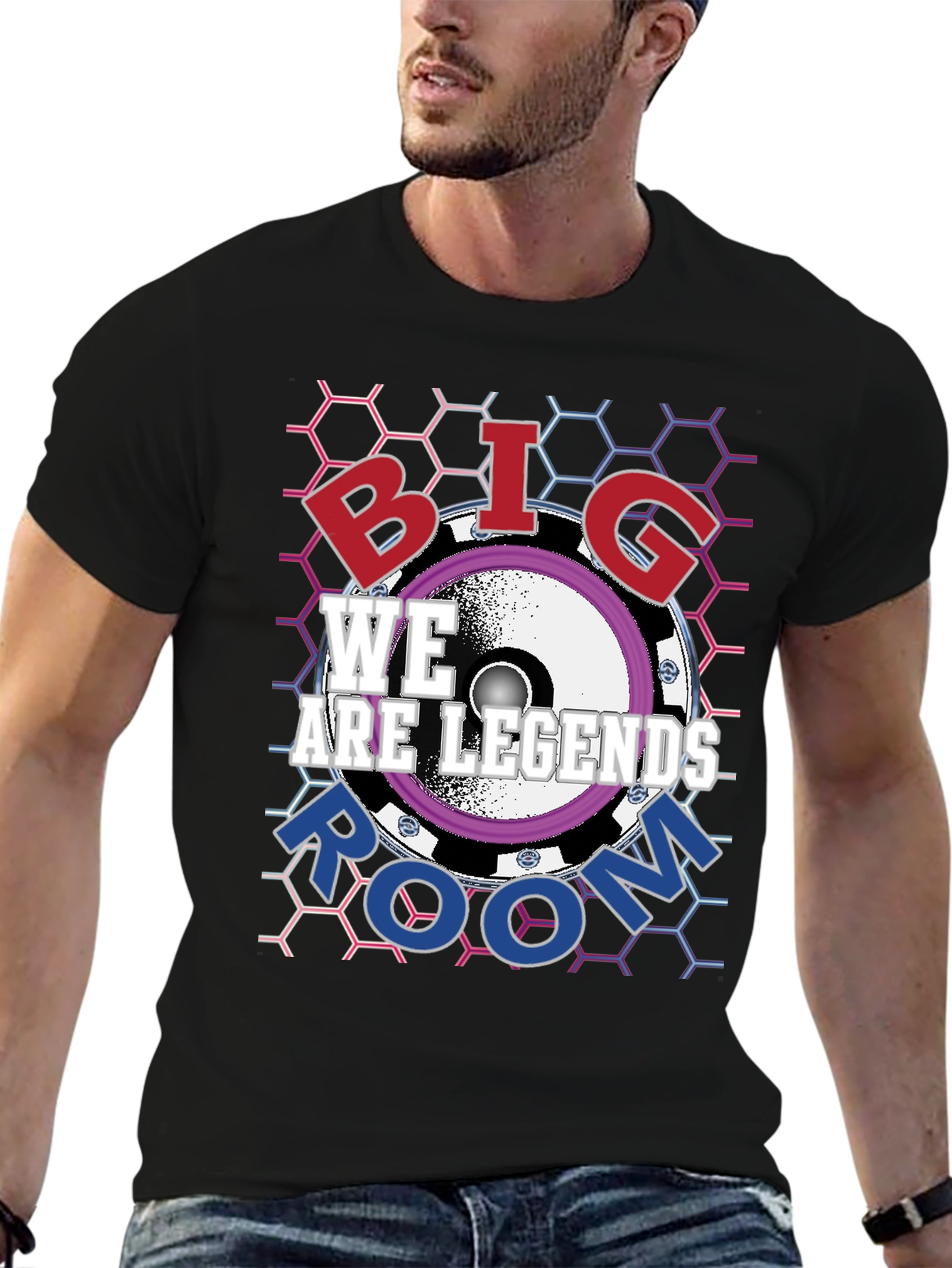 Black Big Room Music T-Shirt view 6