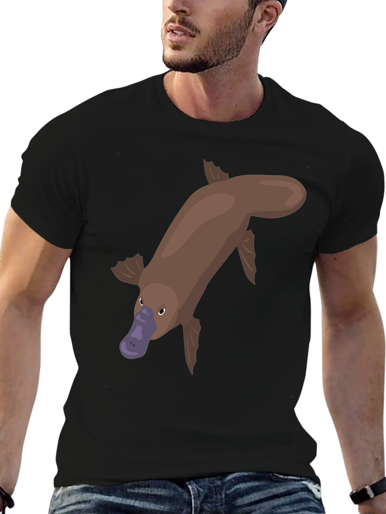 Black Platypus Graphic Tee - Unique Animal Shirt view 6