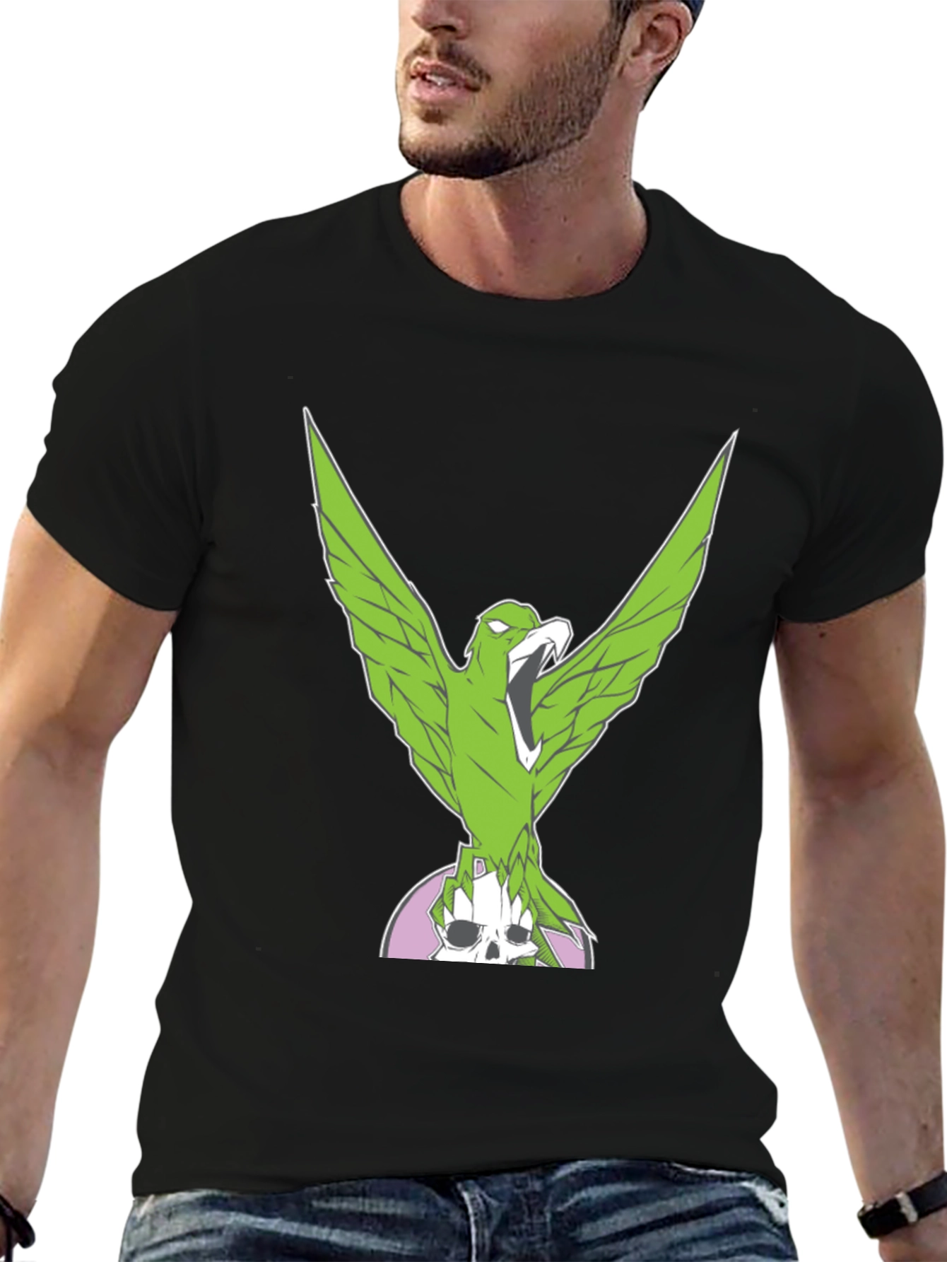 Black Green Eagle Graphic Tee view 6