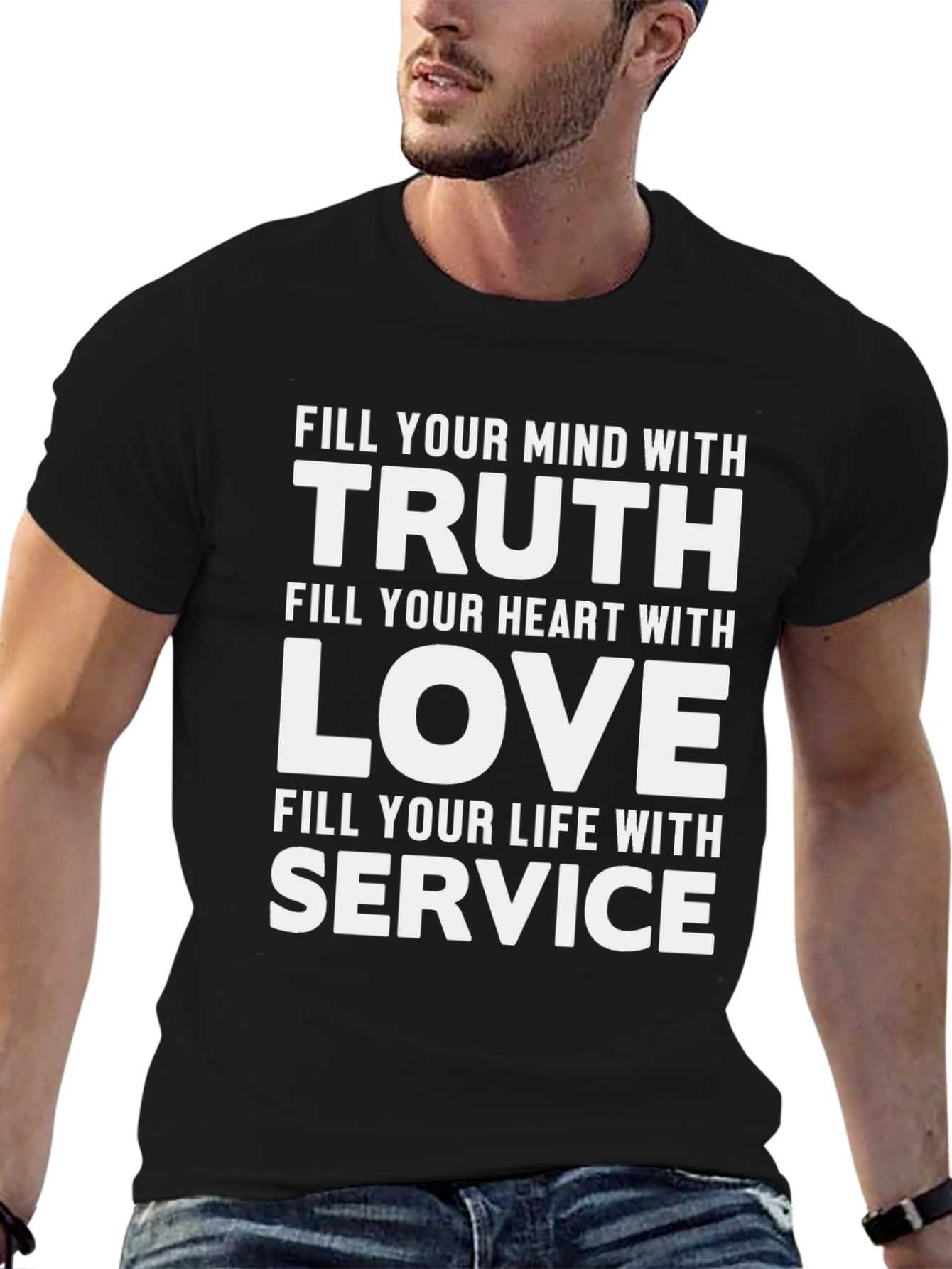 Black Mind, Heart, Life T-Shirt - Truth, Love, Service view 6