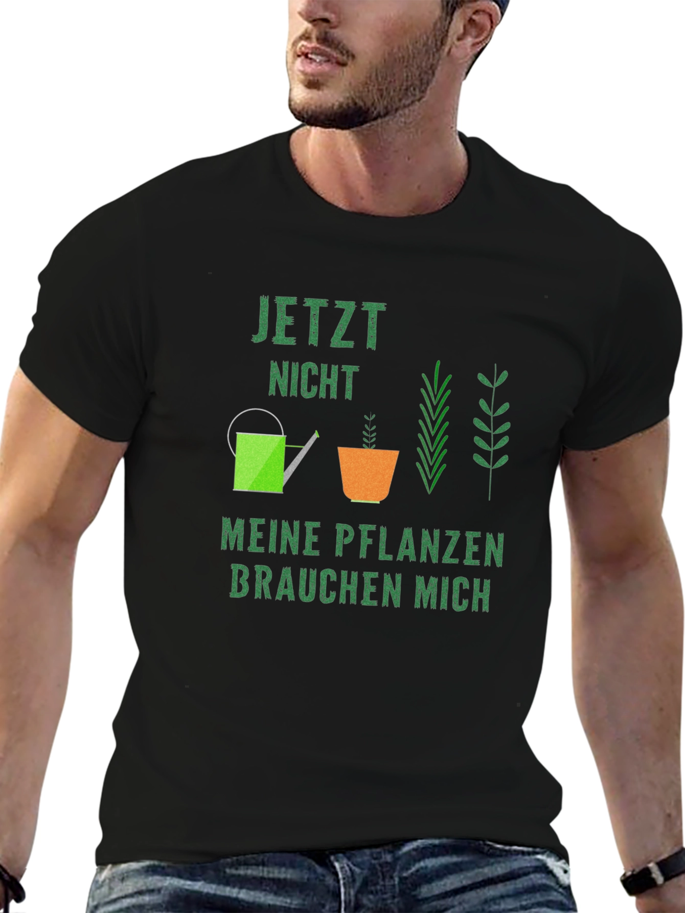 Black Plant Lover Graphic Tee - Jetzt Nicht Meine Pflanzen Brauchen Mich view 6