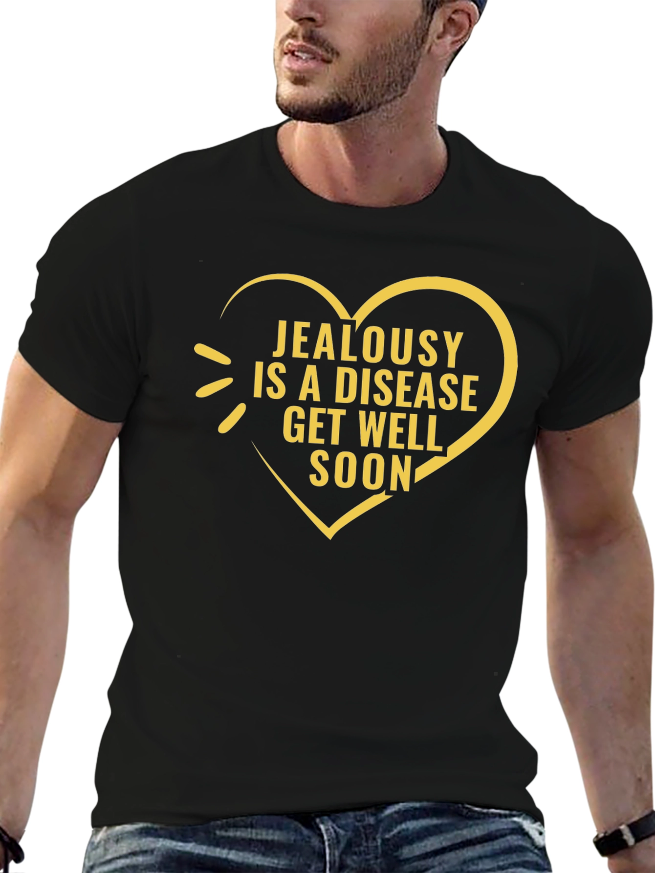 Jealousy Is a Disease Black Graphic T-Shirt - 6
