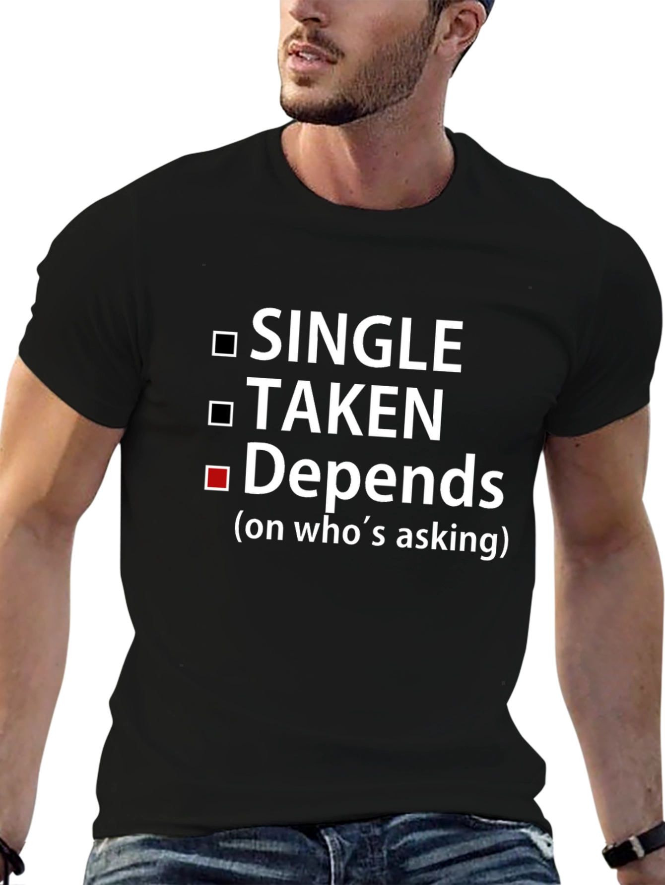 Black Depends On Who's Asking T-Shirt view 6