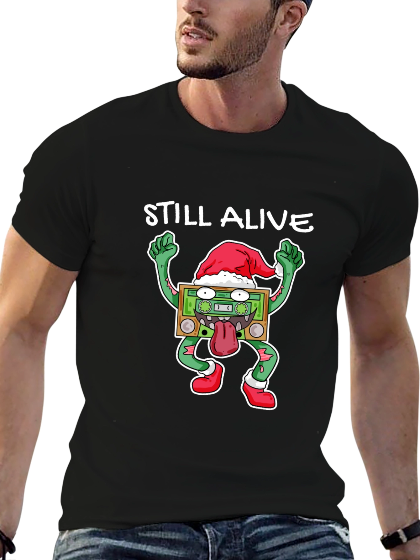 Still Alive Cassette Santa T-Shirt - 6