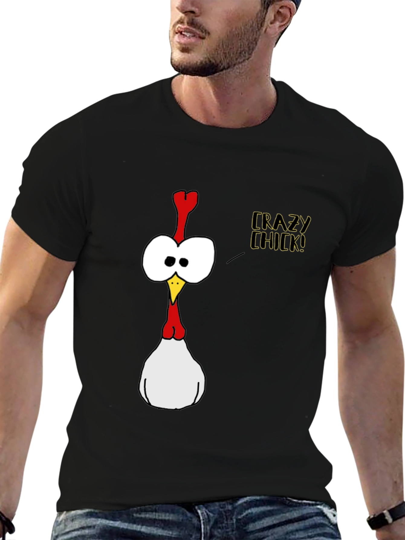 Black Crazy Chick Graphic Tee view 6