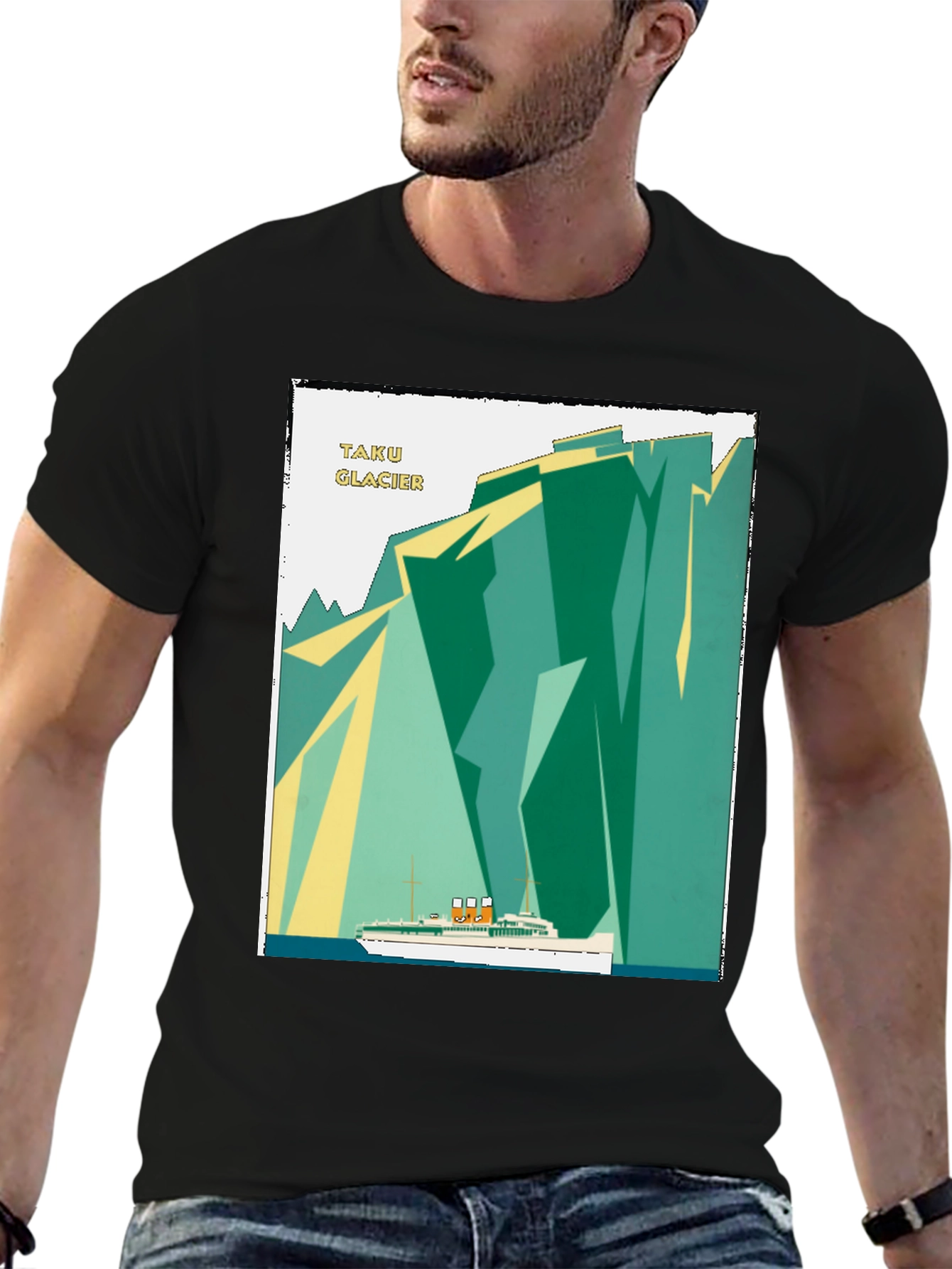 Black Taku Glacier Cruise Graphic Tee - Vintage Style view 6