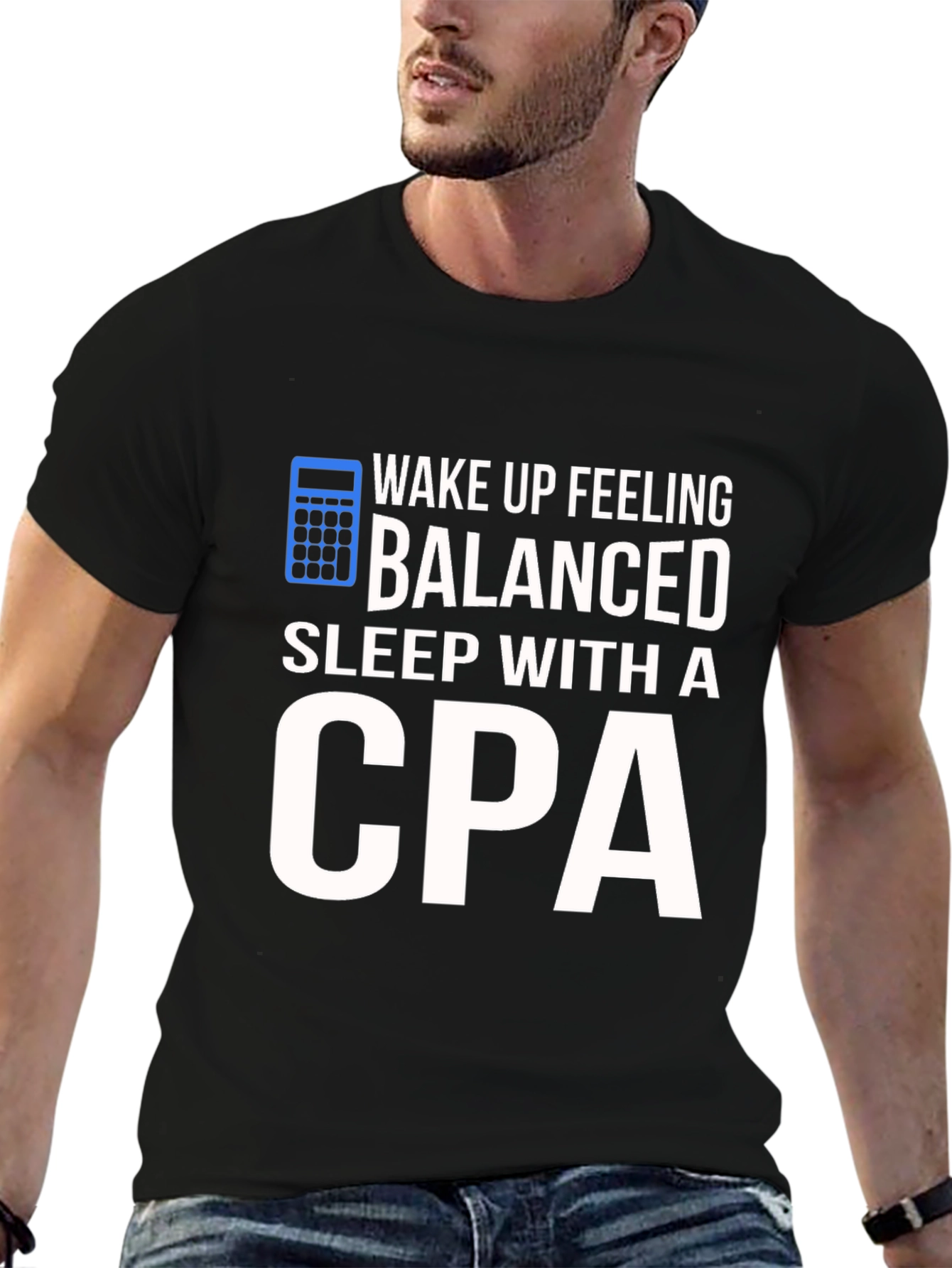 Black Balanced CPA T-Shirt: Funny Accountant Gift view 6
