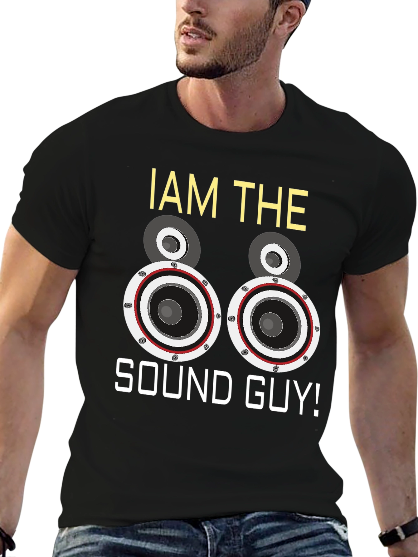 Black I am the Sound Guy T-Shirt Music Lover DJ Graphic Tee view 6