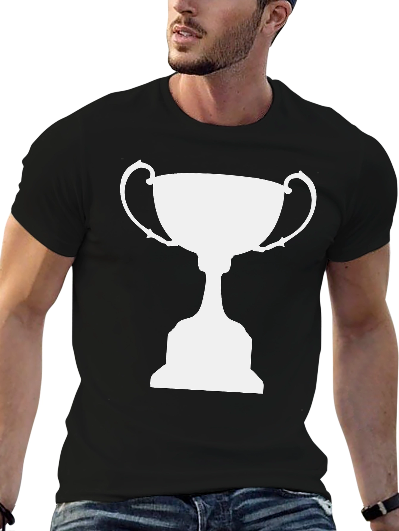 Black Champion Trophy Graphic Tee - Black Cotton T-Shirt view 6