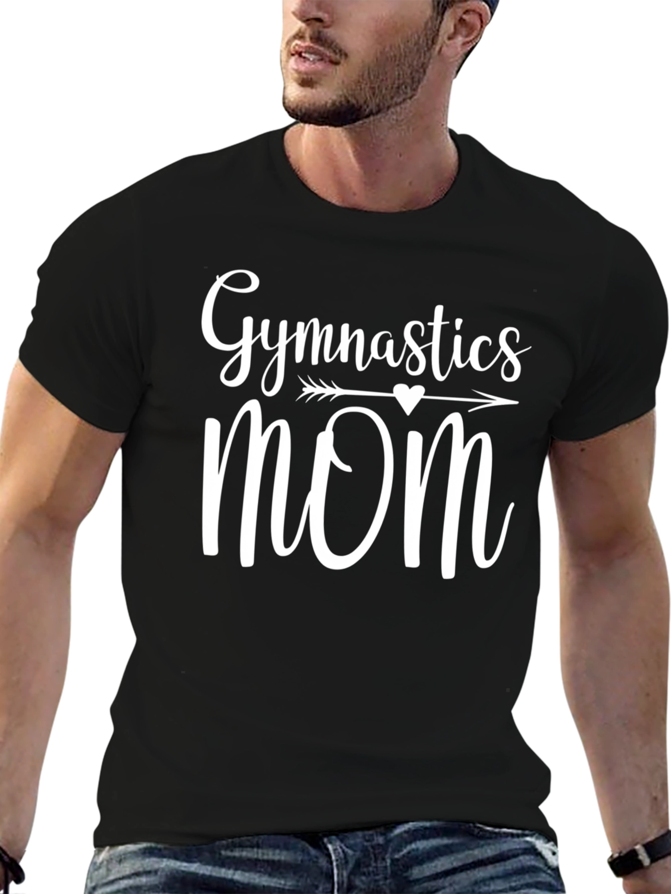 Black Gymnastics Mom Graphic T-Shirt view 6