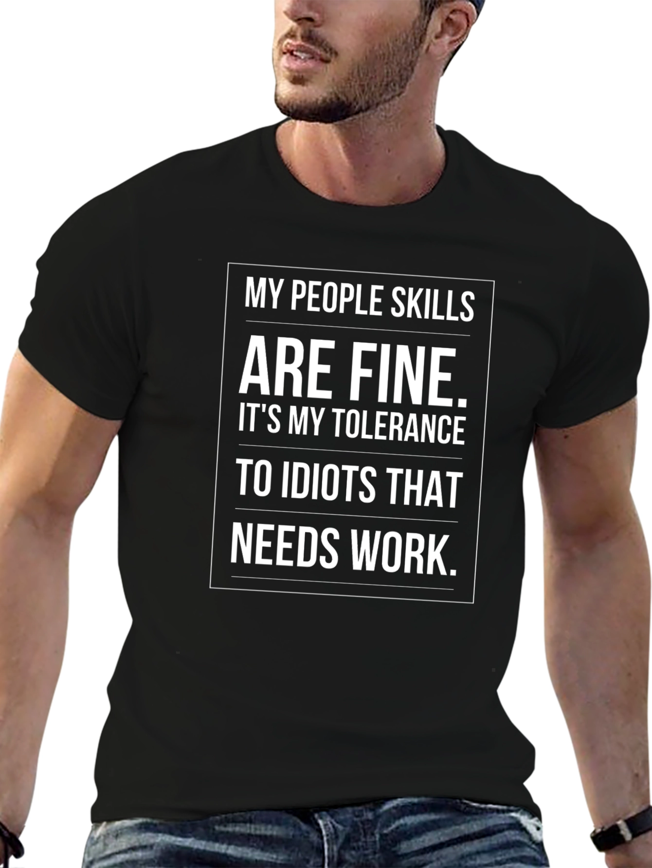 Black Funny Tolerance Graphic T-Shirt view 6