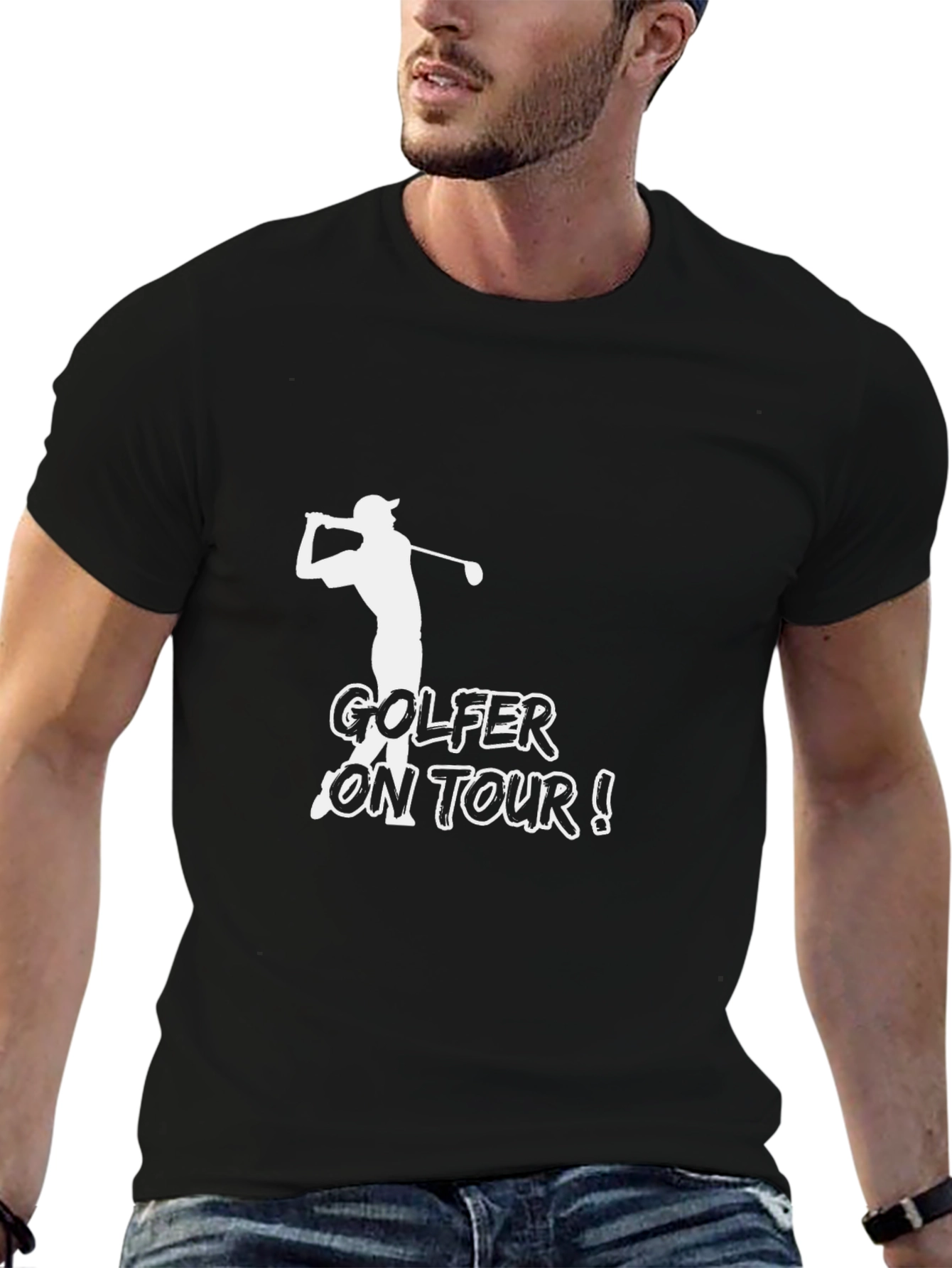 Black Golfer On Tour T-Shirt - Classic Tee for Golf Enthusiasts view 6