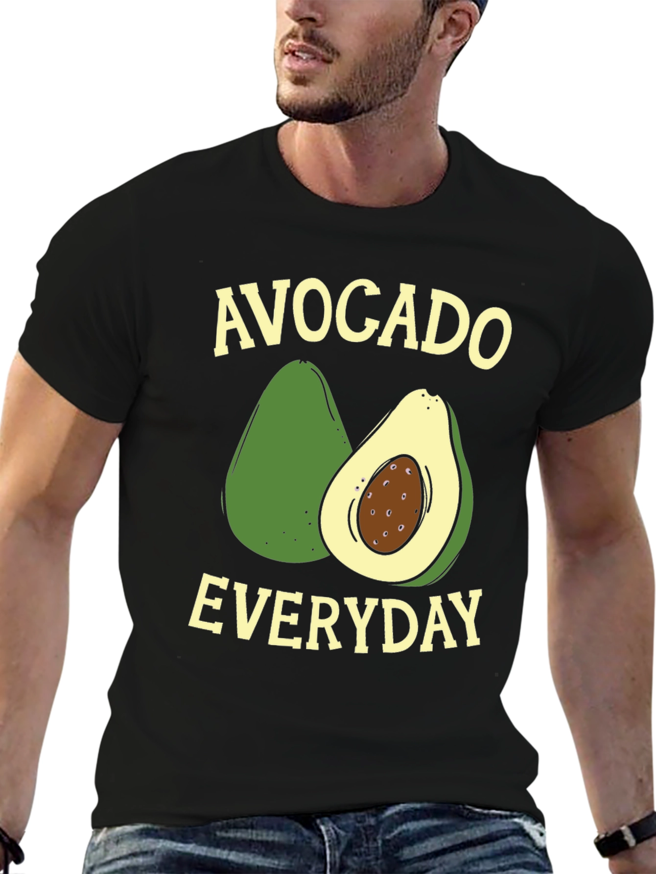 Black Avocado Everyday Graphic T-Shirt - Trendy Comfort Wear view 6