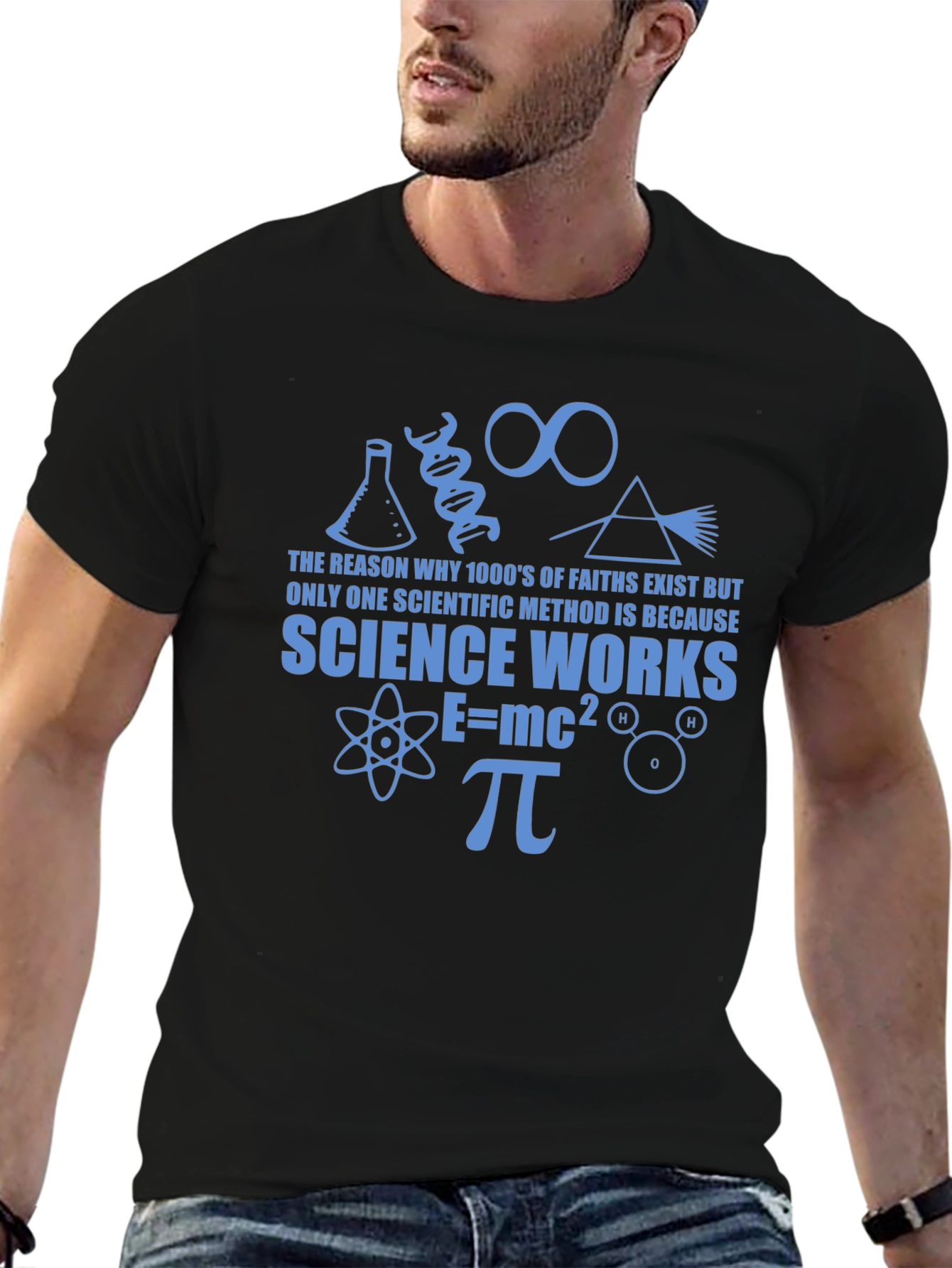 Black Science Works T-Shirt - Mens Black Graphic Tee view 6