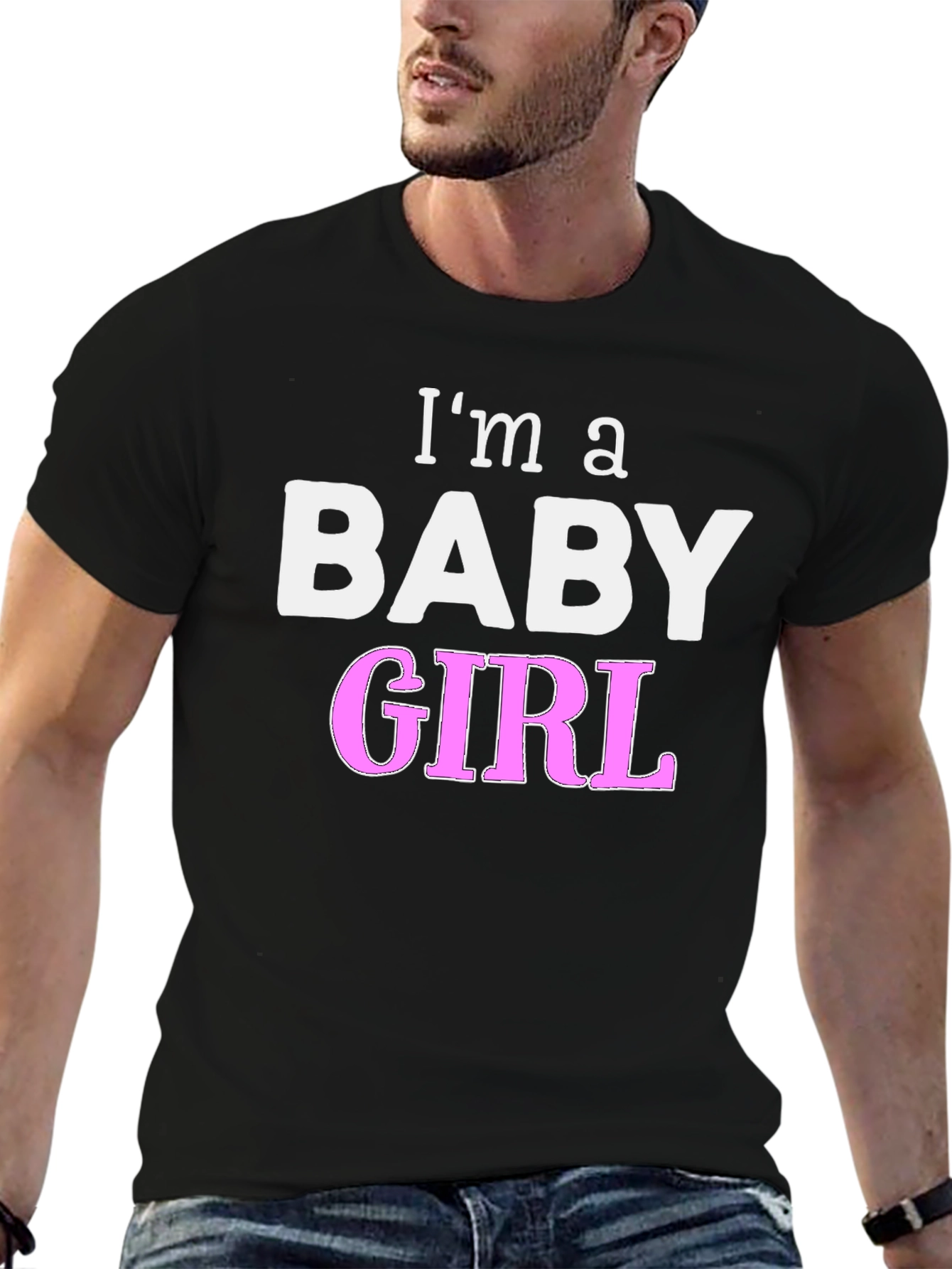 Black I'm a Baby Girl Novelty T-Shirt view 6