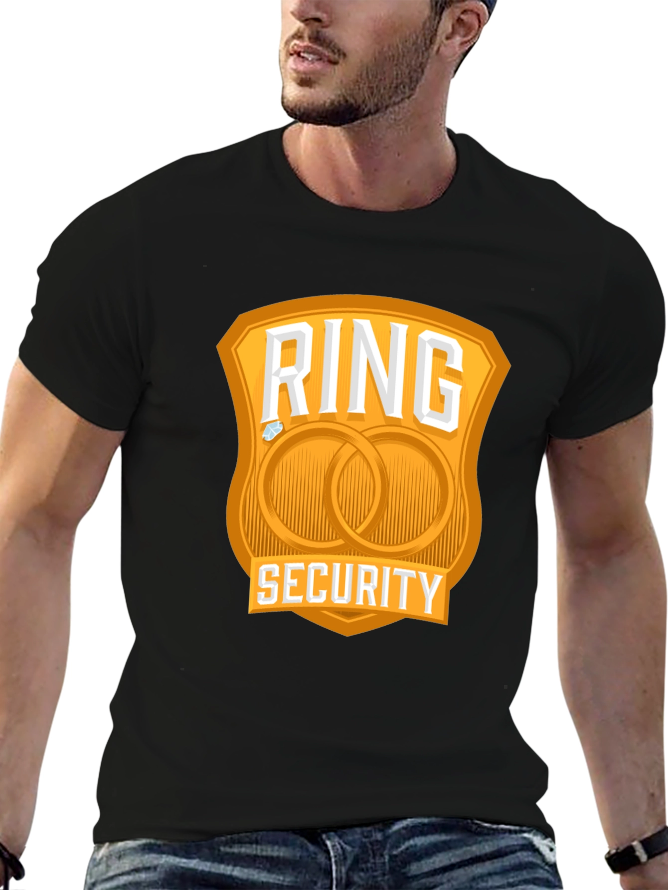 Black Ring Security Wedding T-Shirt view 6