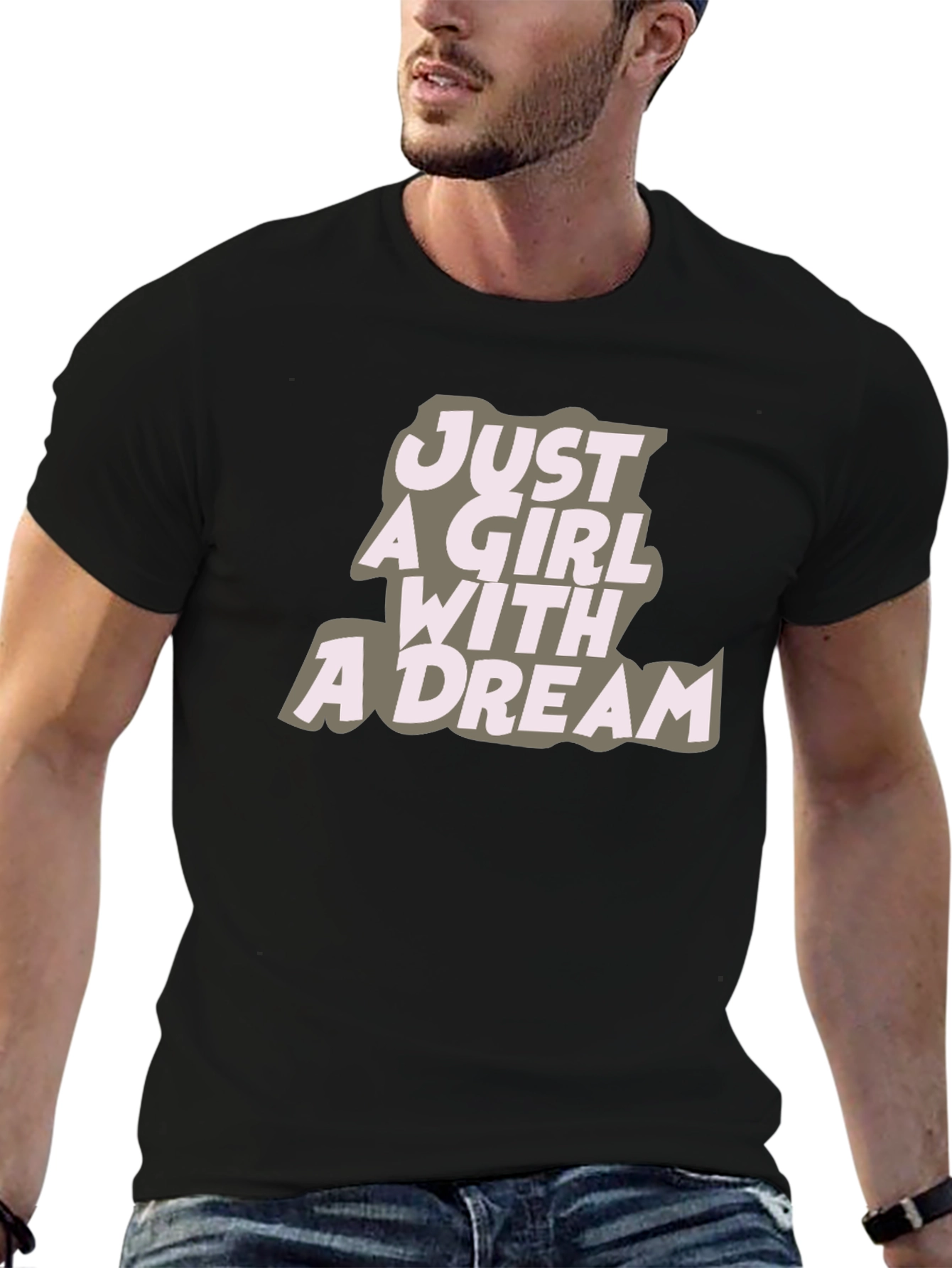 Black Just A Girl With A Dream Black Graphic Tee view 6