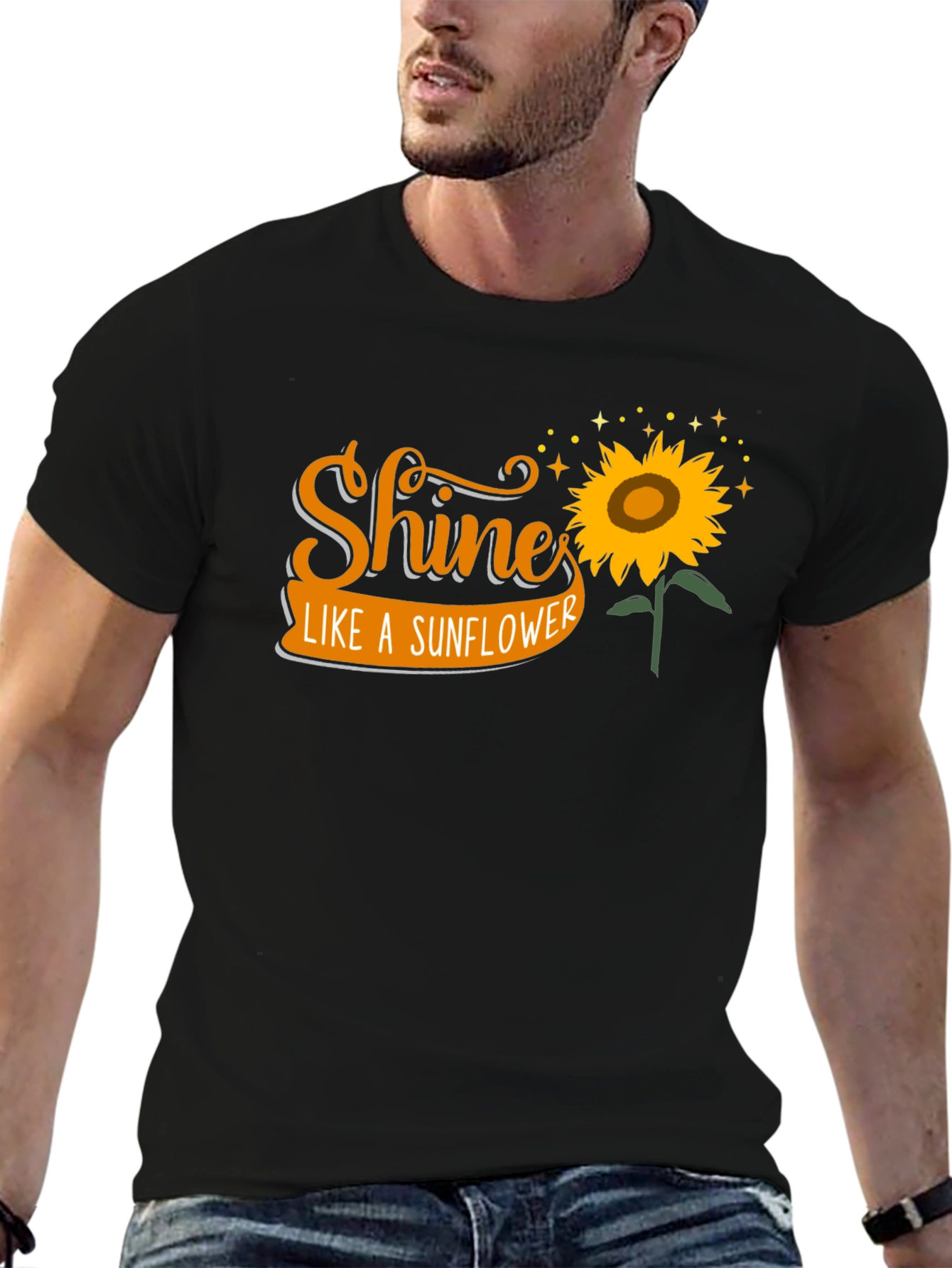 Black Shine Like A Sunflower Graphic Tee view 6