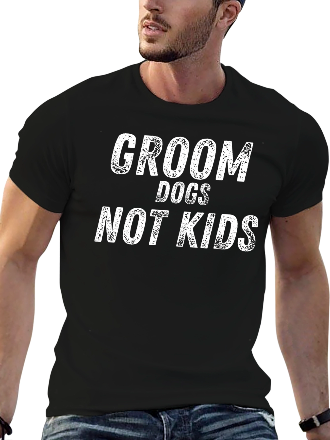 Black Groom Dogs Not Kids T-Shirt - Funny Dog Groomer Tee view 6