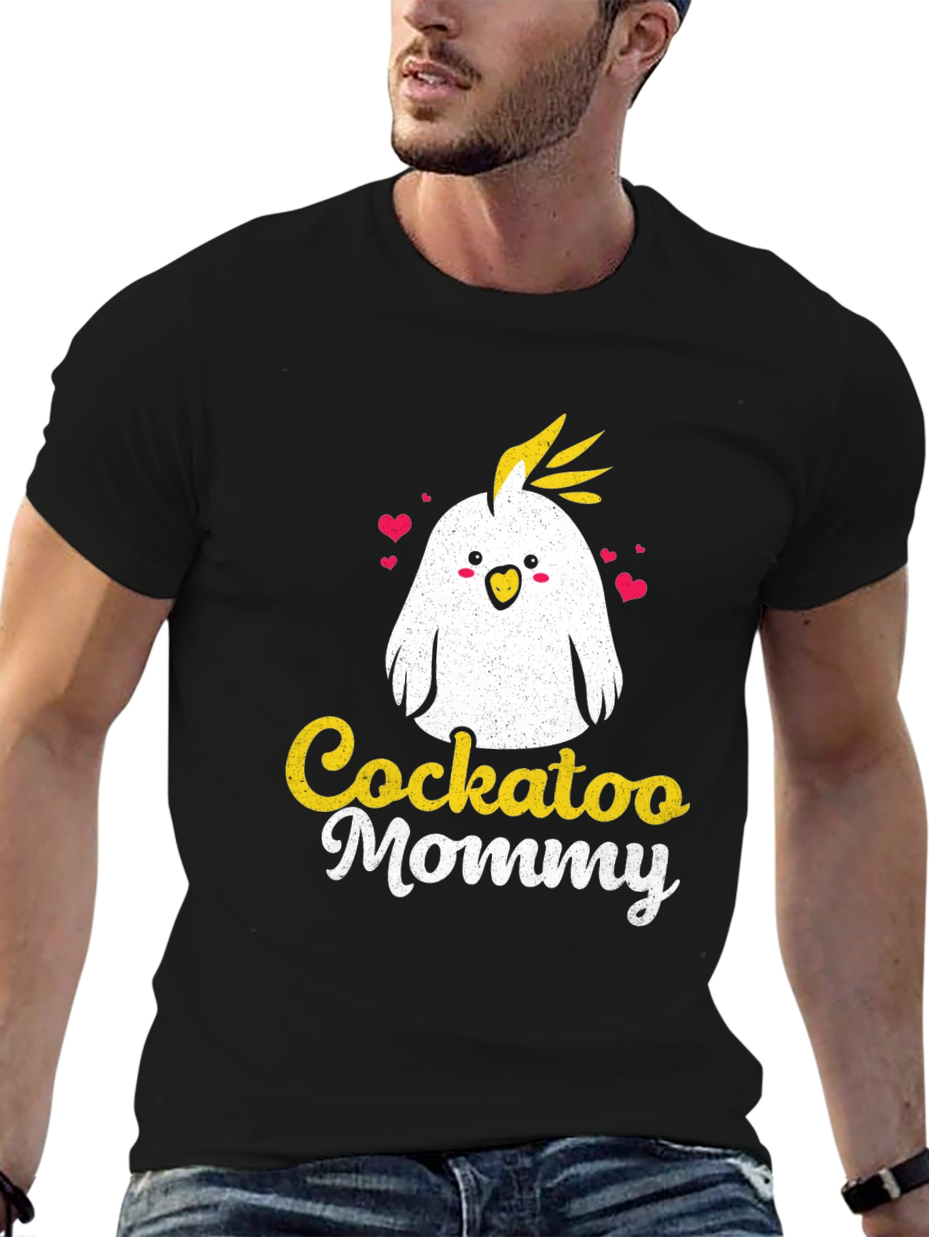 Black Cockatoo Mommy Graphic Tee - Cute Bird Lover Shirt view 6