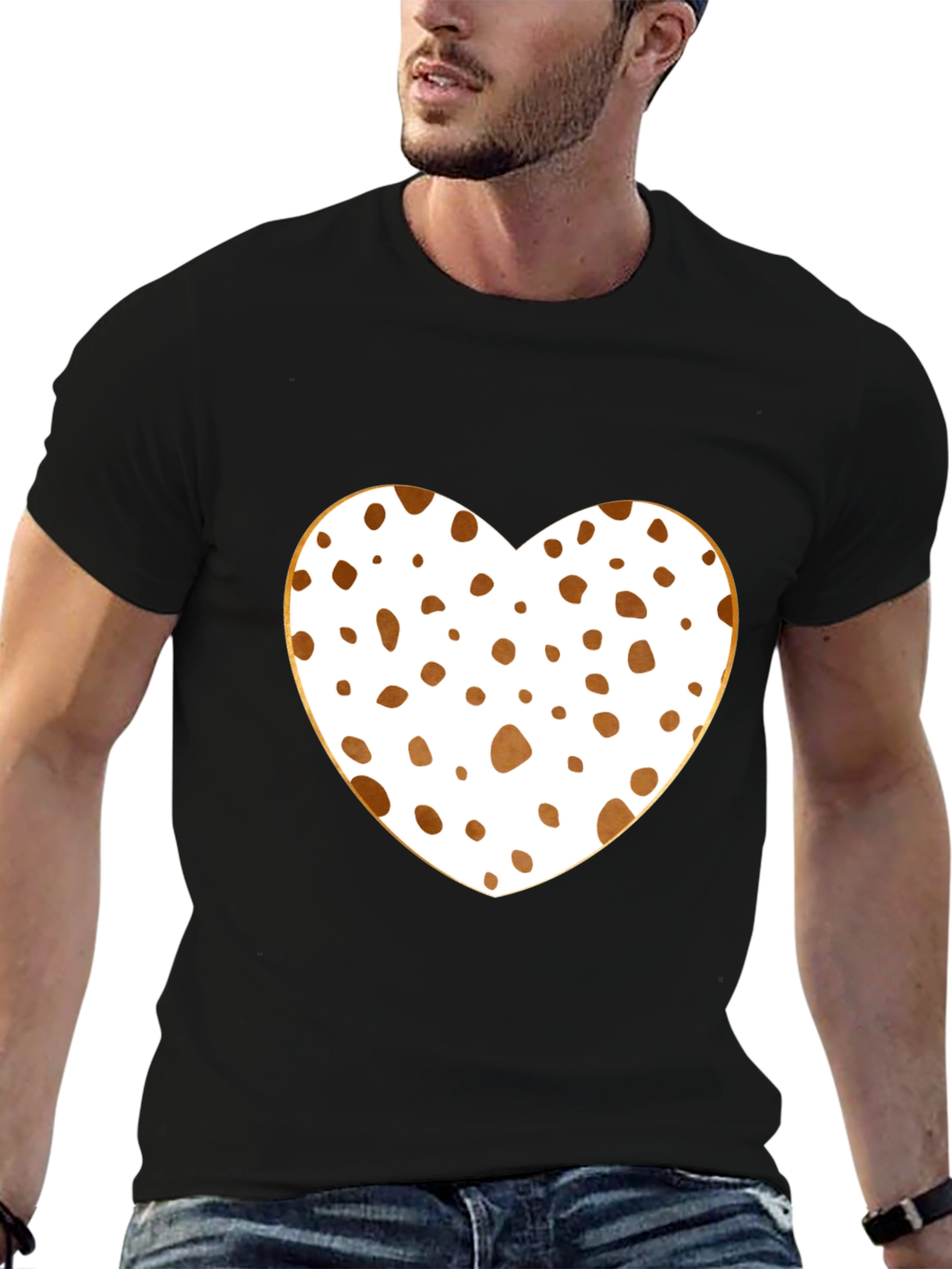 Black Spotted Heart T-Shirt - Black view 6