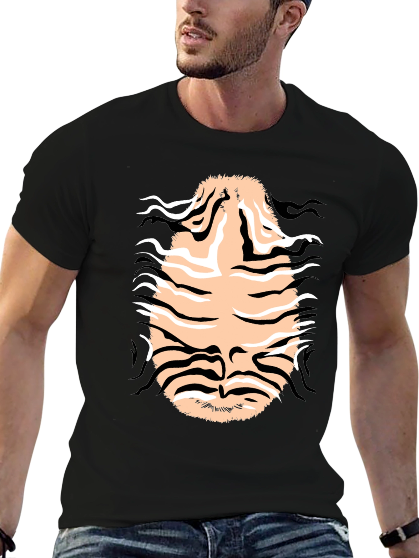 Black Tiger Stripe Graphic Tee - Unleash Your Wild Side! view 6
