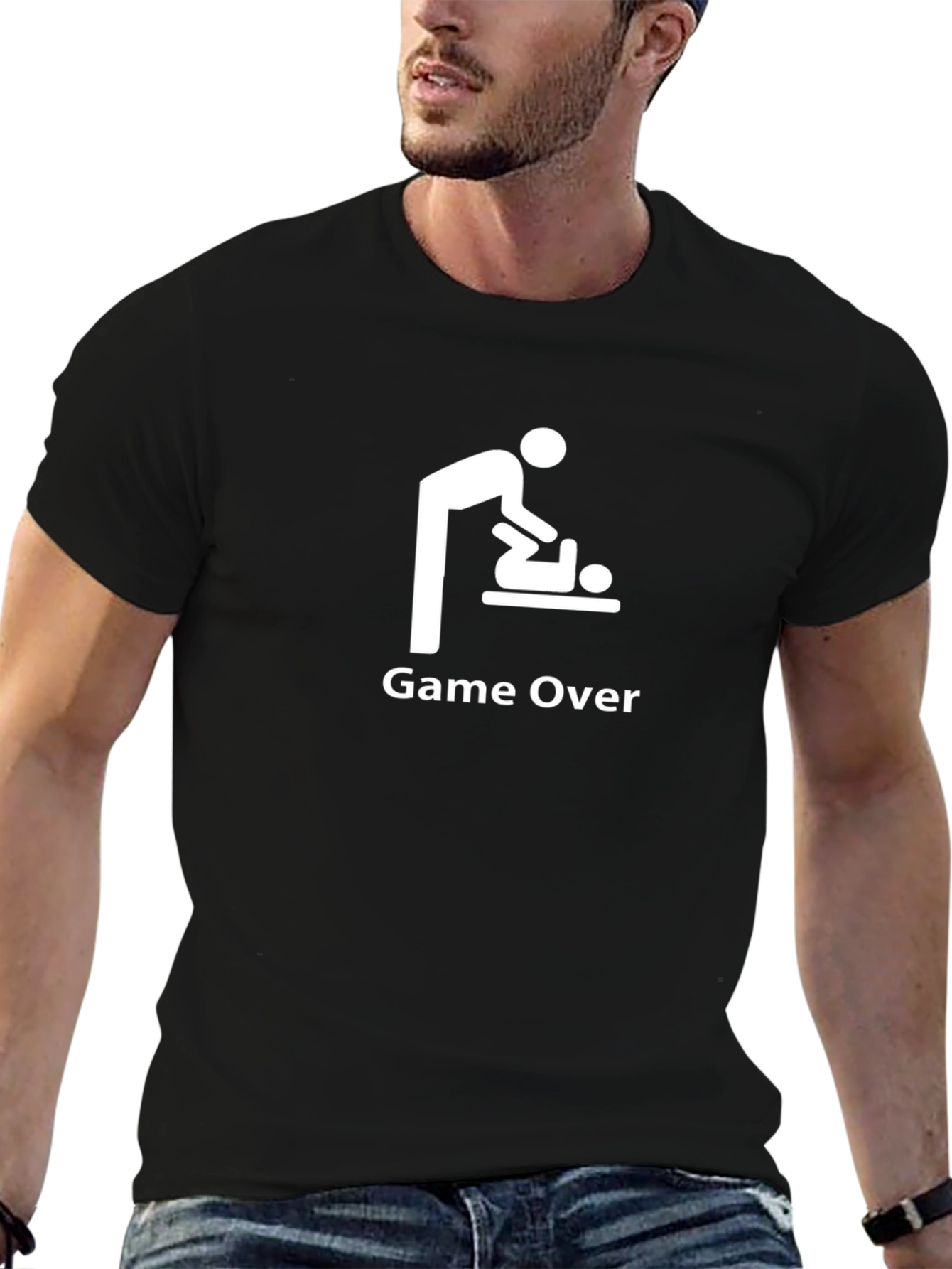 Black Game Over Changing Baby T-Shirt view 6