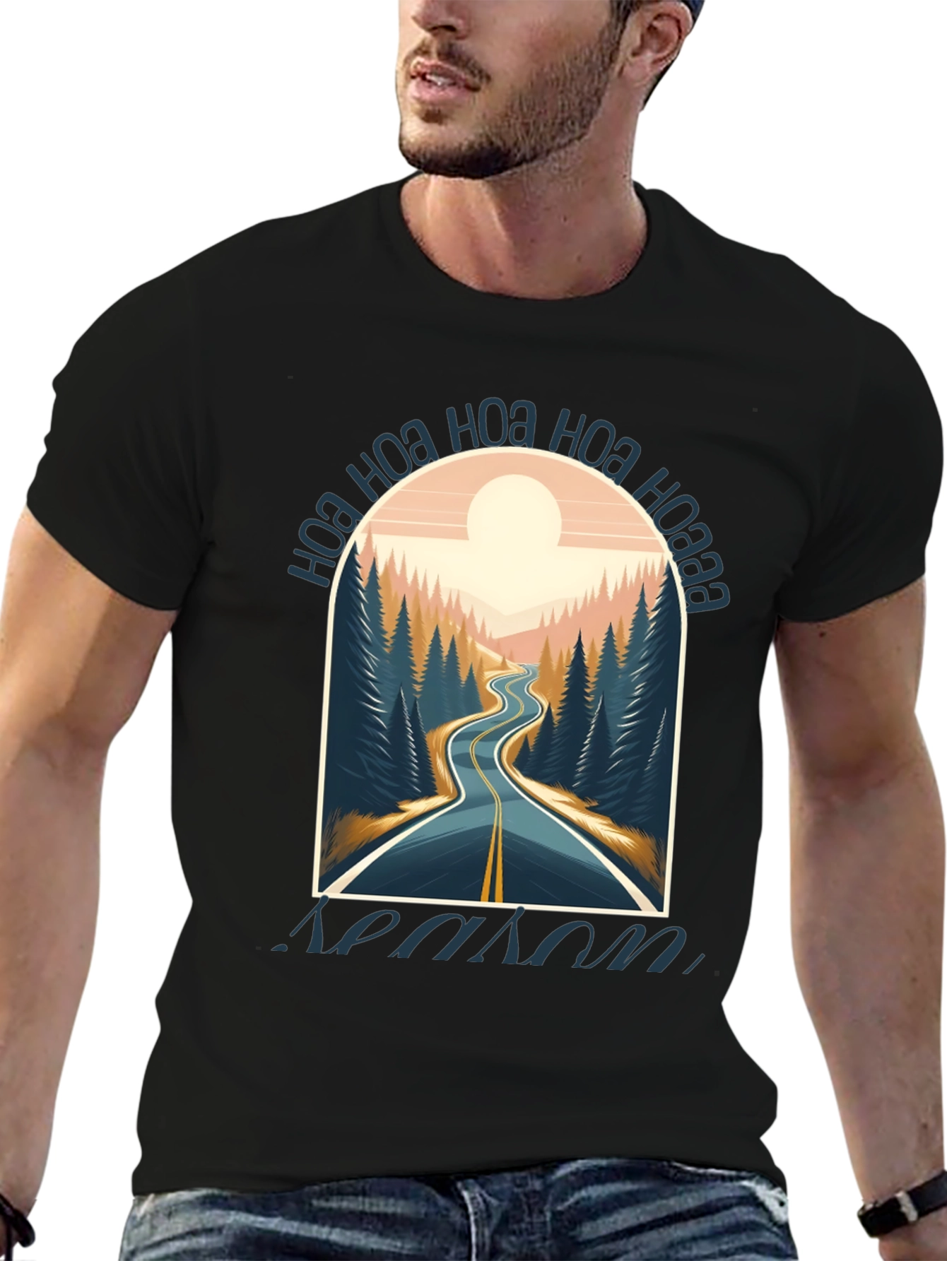 Black Ho Ho Ho Road Trip T-Shirt view 6