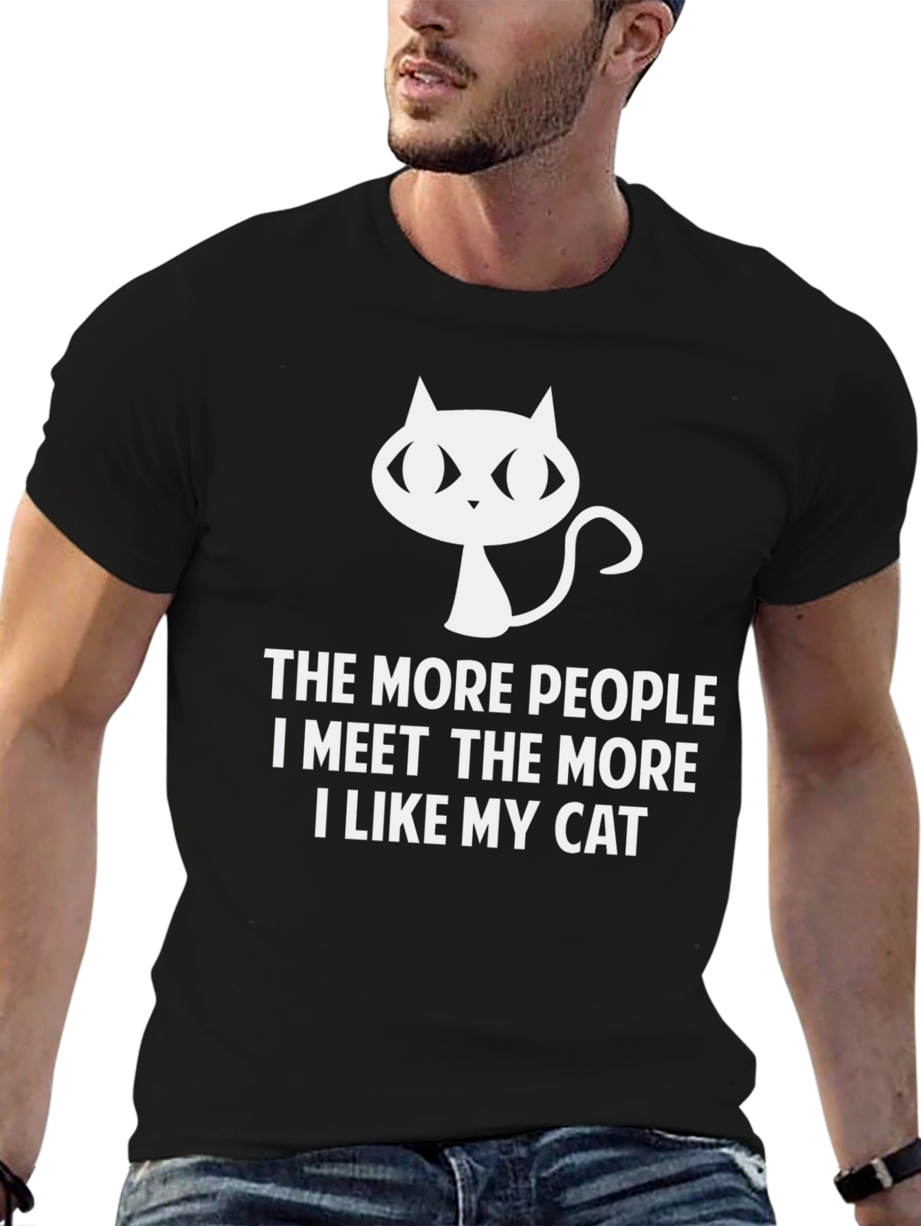 Black Cat Lover T-Shirt - Funny Introvert Tee view 6