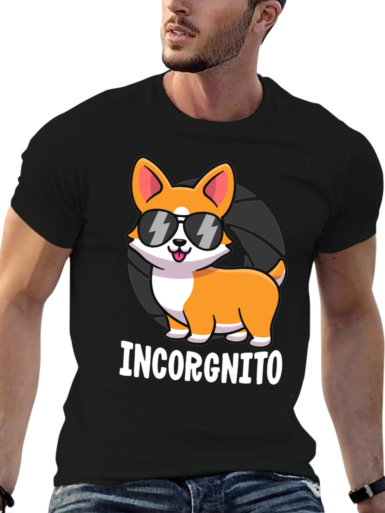 Black Incorgnito Corgi Graphic T-Shirt view 6