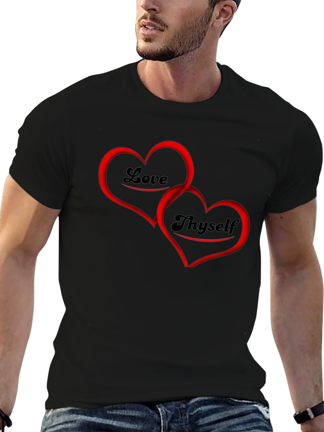 Black Love Thyself Graphic Tee - Black view 6