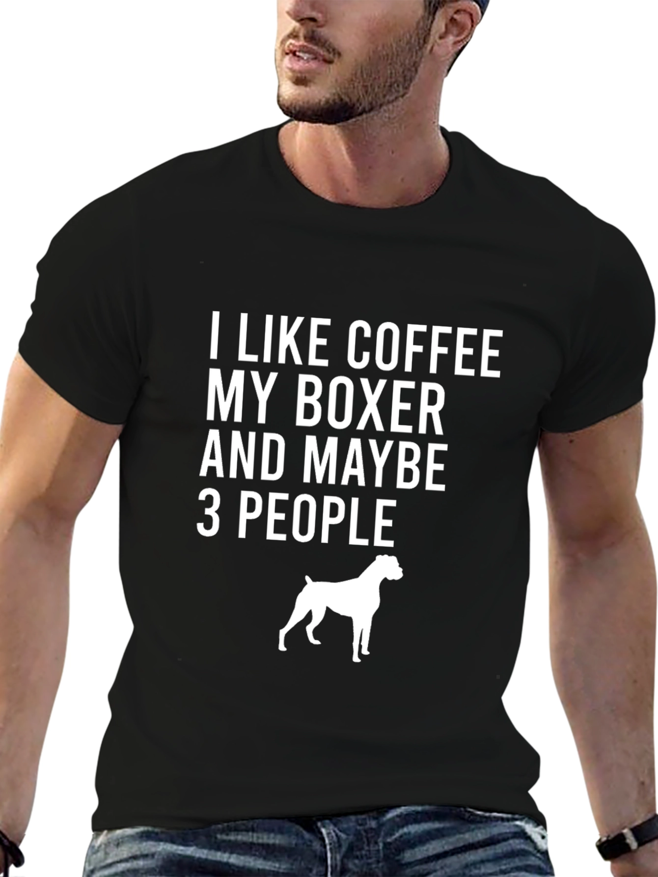 Black Coffee, Boxer, 3 People Black T-Shirt view 6