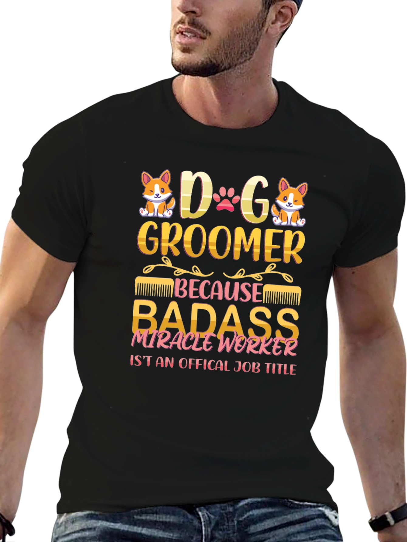 Black Dog Groomer Graphic T-Shirt view 6