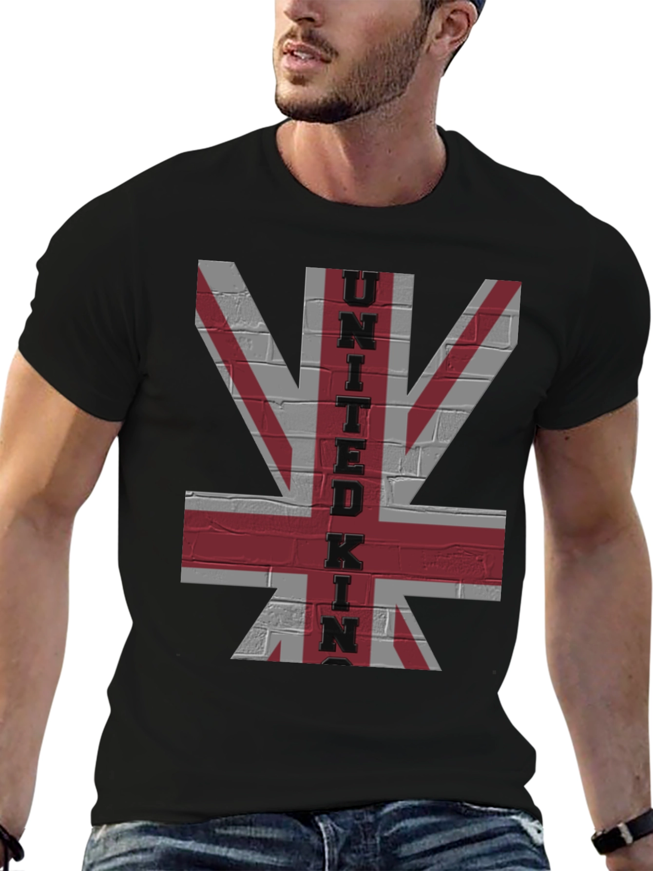 United Kingdom Flag Brick Wall Graphic Tee - 6