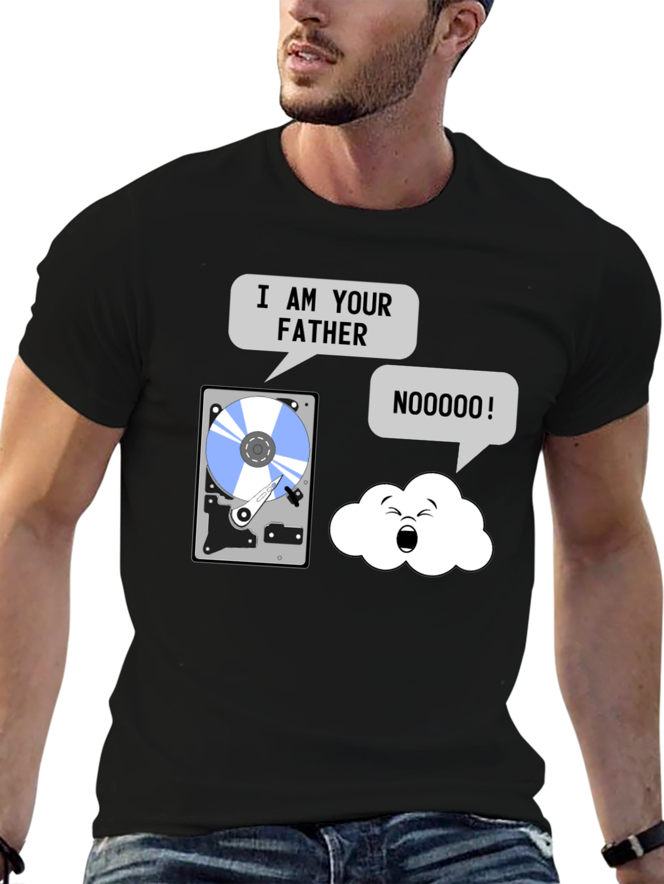 Black I am Your Father Data T-Shirt view 6
