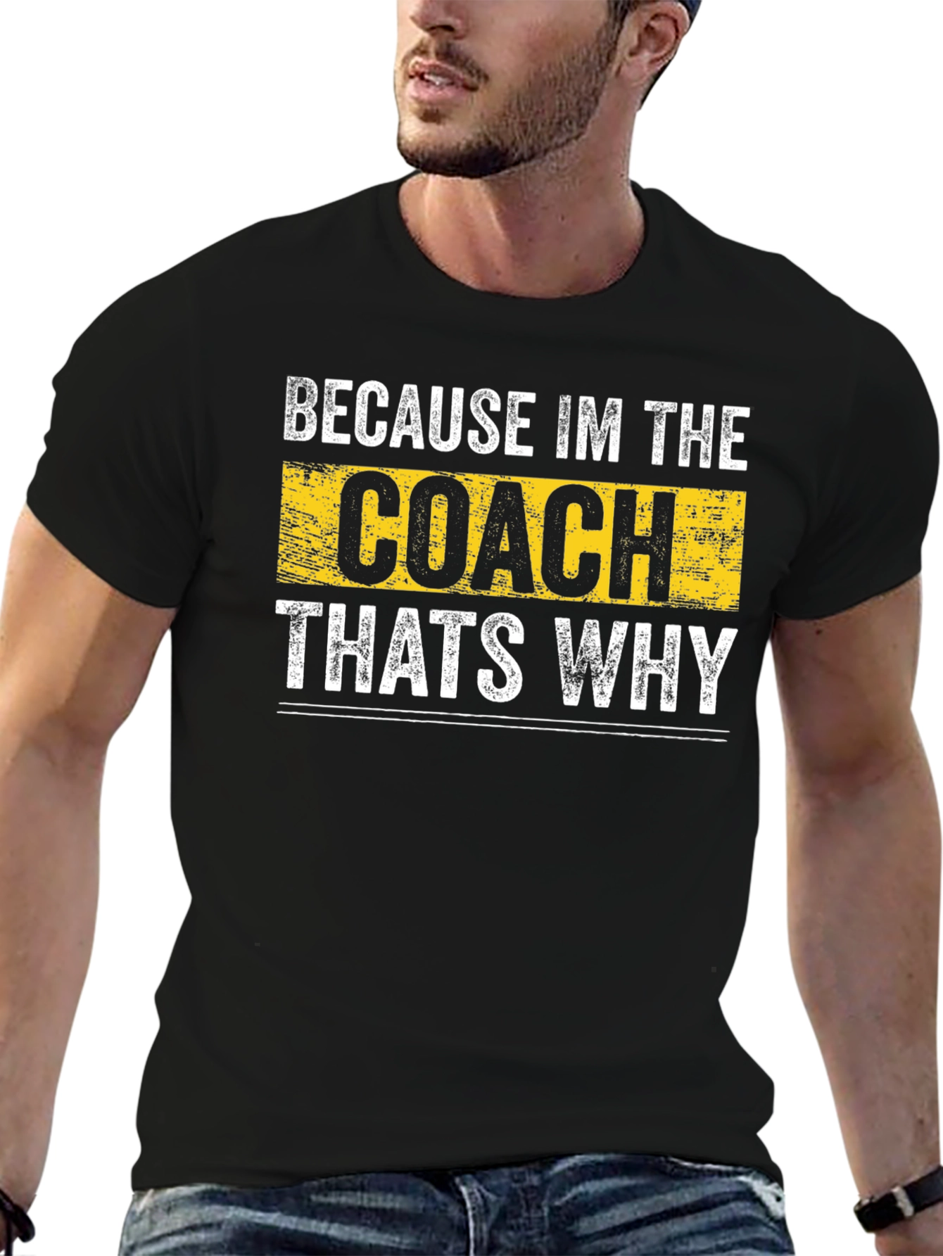 Black Because I'm the Coach That's Why T-Shirt view 6