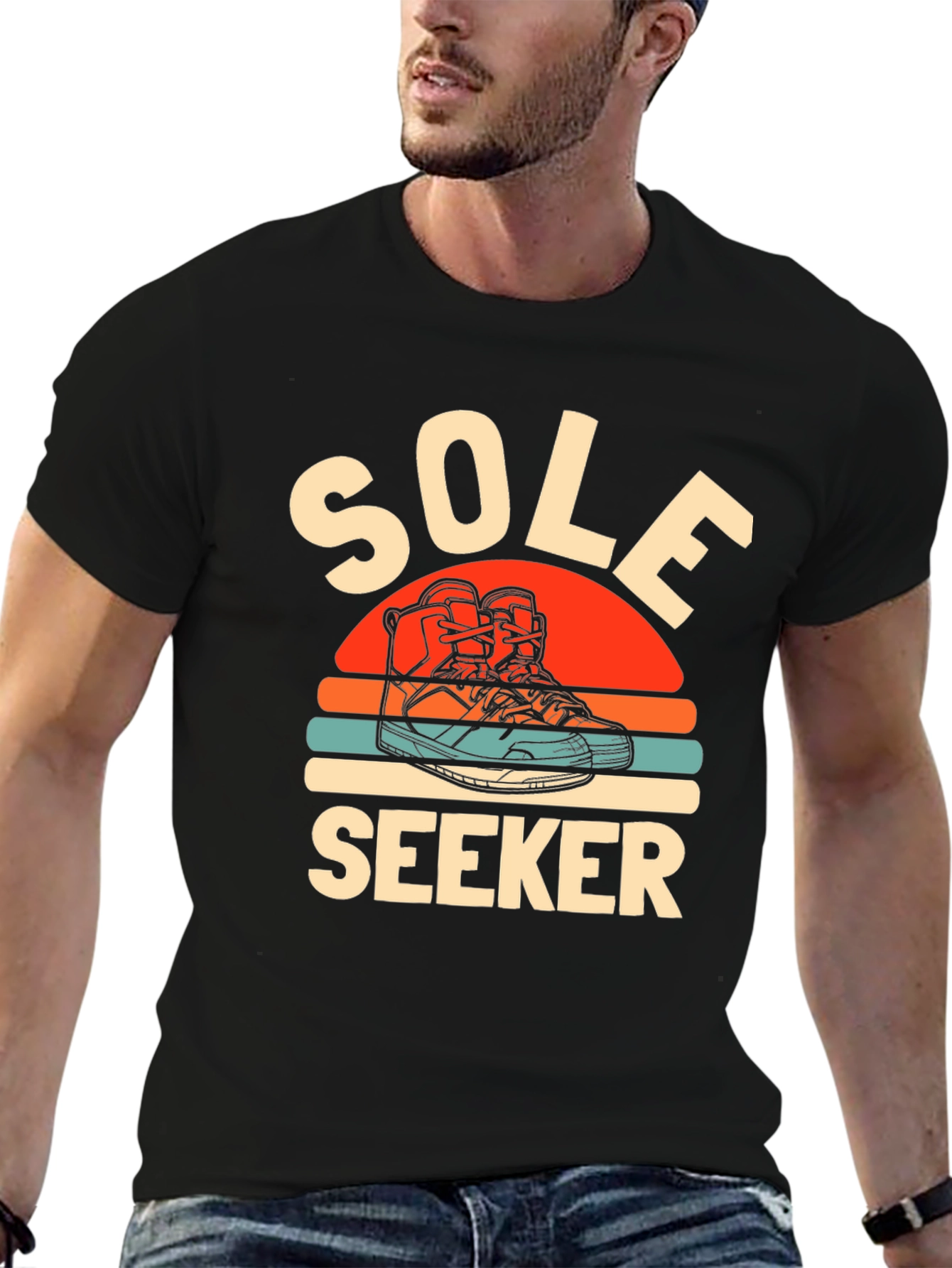 Black Sole Seeker Graphic Tee - Black Cotton Blend view 6