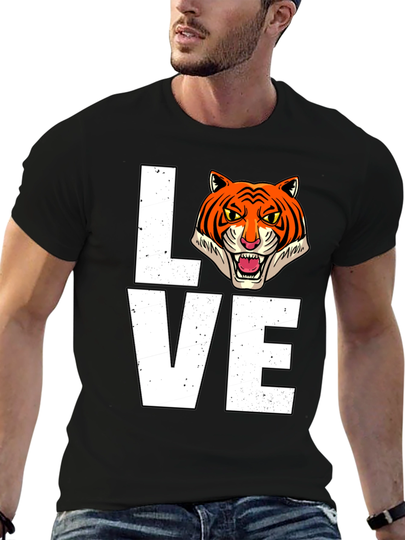 Black Tiger Love Graphic T-Shirt view 6
