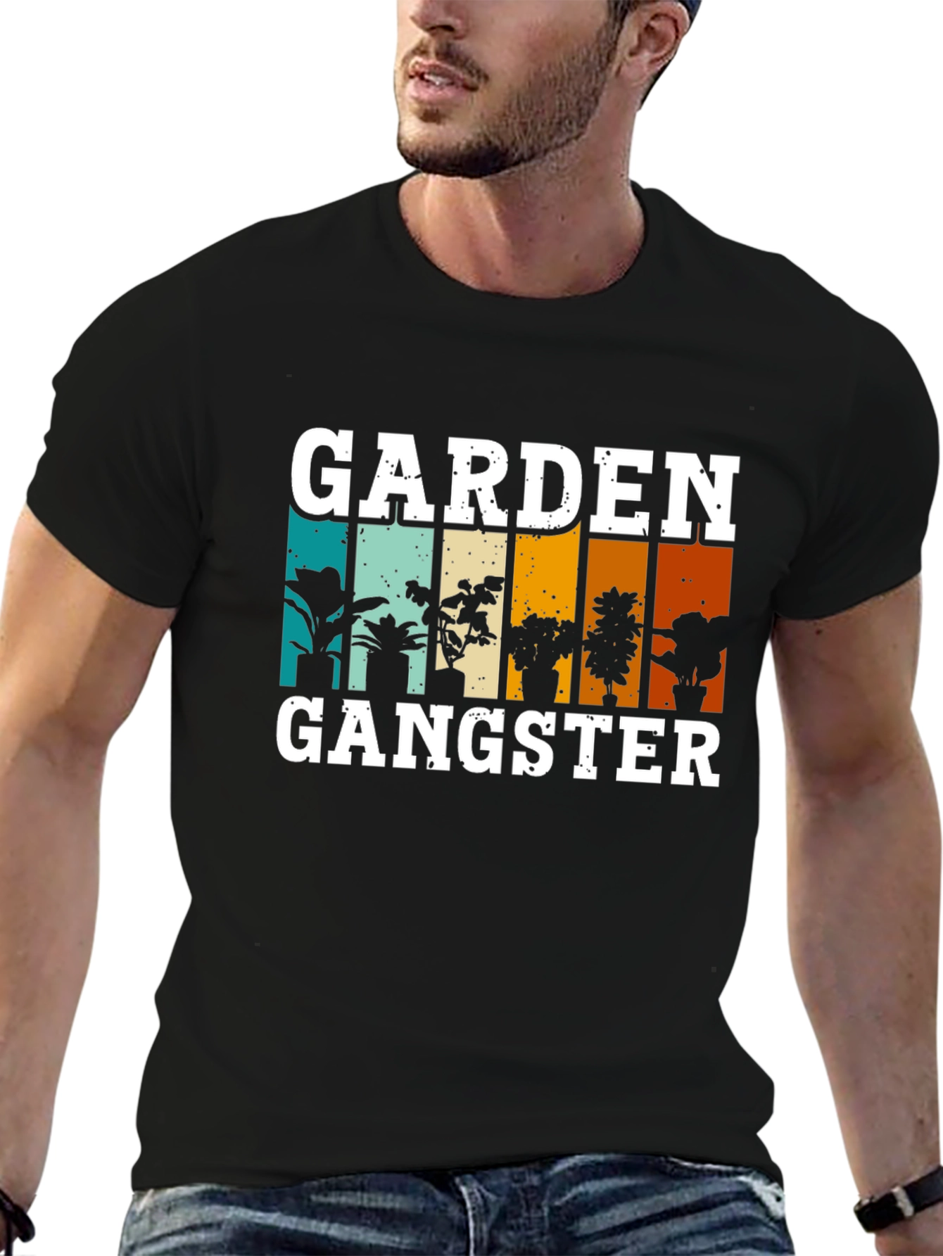 Black Garden Gangster T-Shirt - Plant Lover Tee view 6