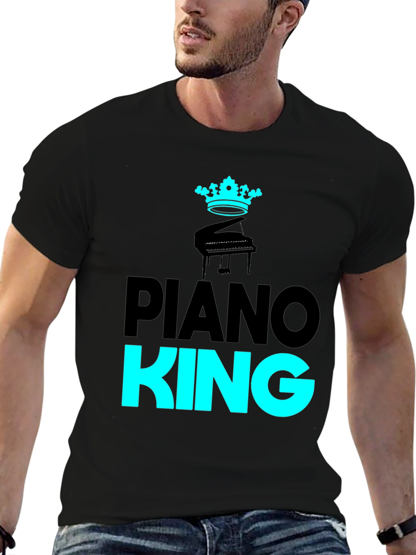 Black Piano King Black Graphic Tee view 6
