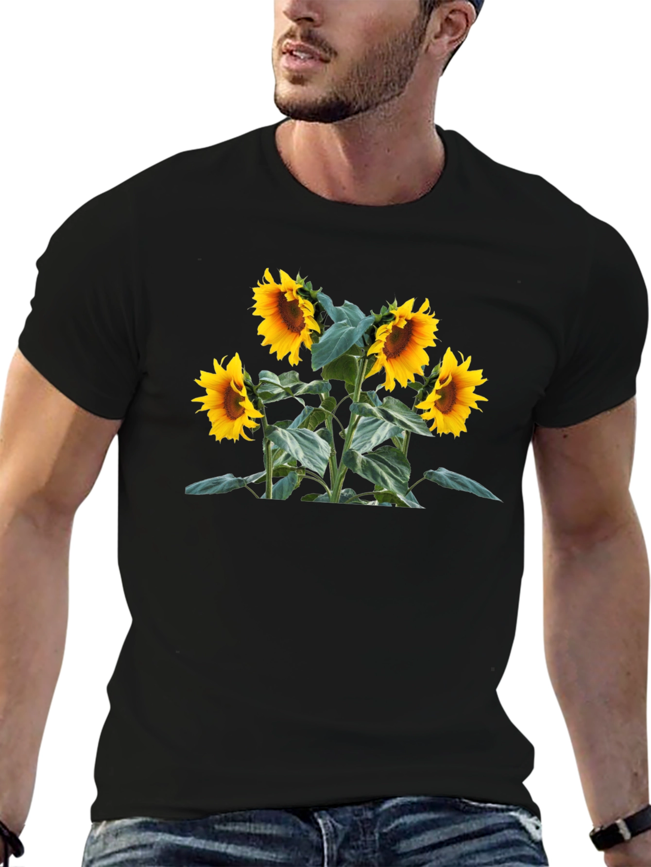 Black Sunflower Graphic T-Shirt view 6